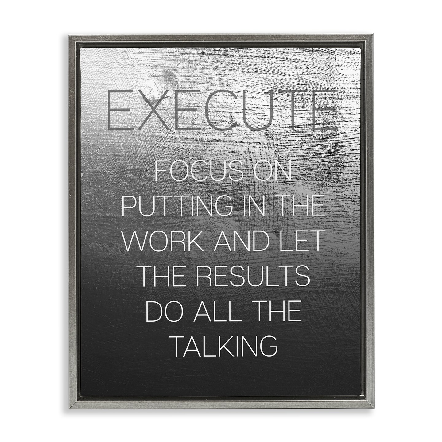 Stupell Industries Execute Motivational Definition Floater Framed Canvas Wall Art Design by Daphne Polselli