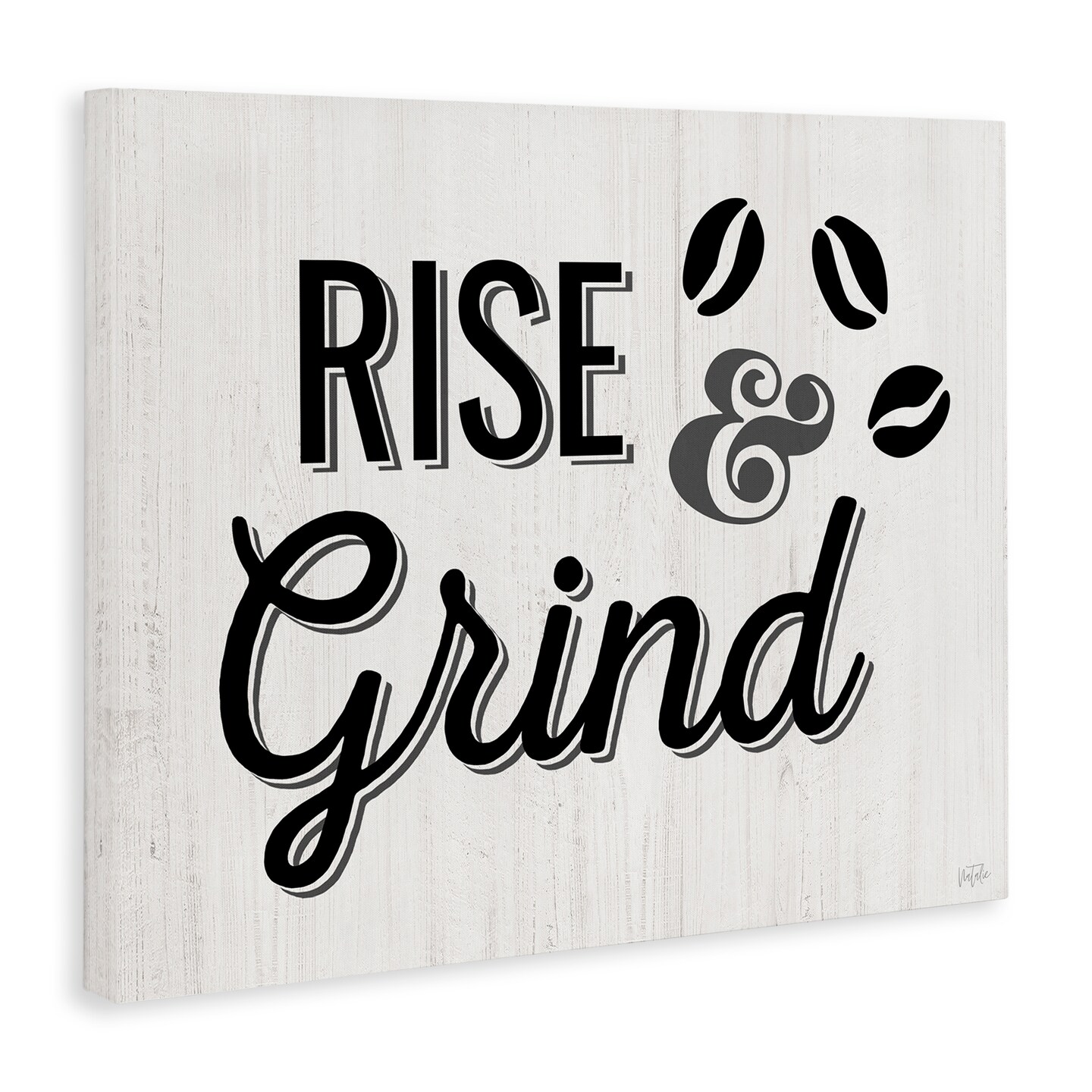 Stupell Industries Rise & Grind Coffee Beans Canvas Wall Art Design by Natalie Carpentieri