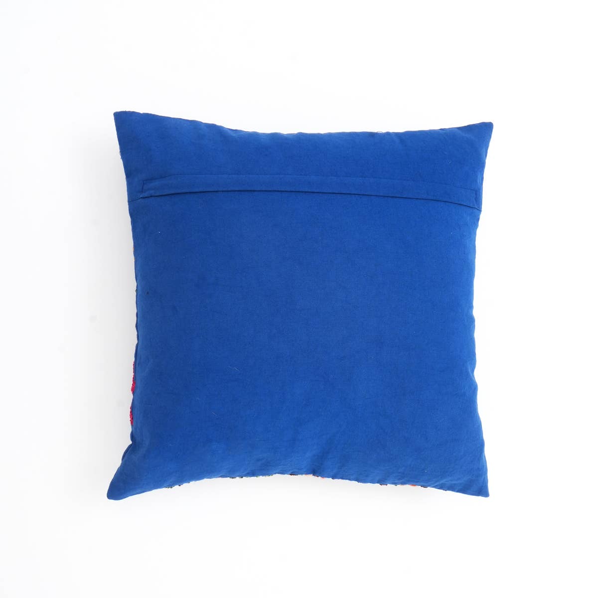 Decorative Cotton Blue Embroidered Throw Pillow - 18&#x22; X 18&#x22;