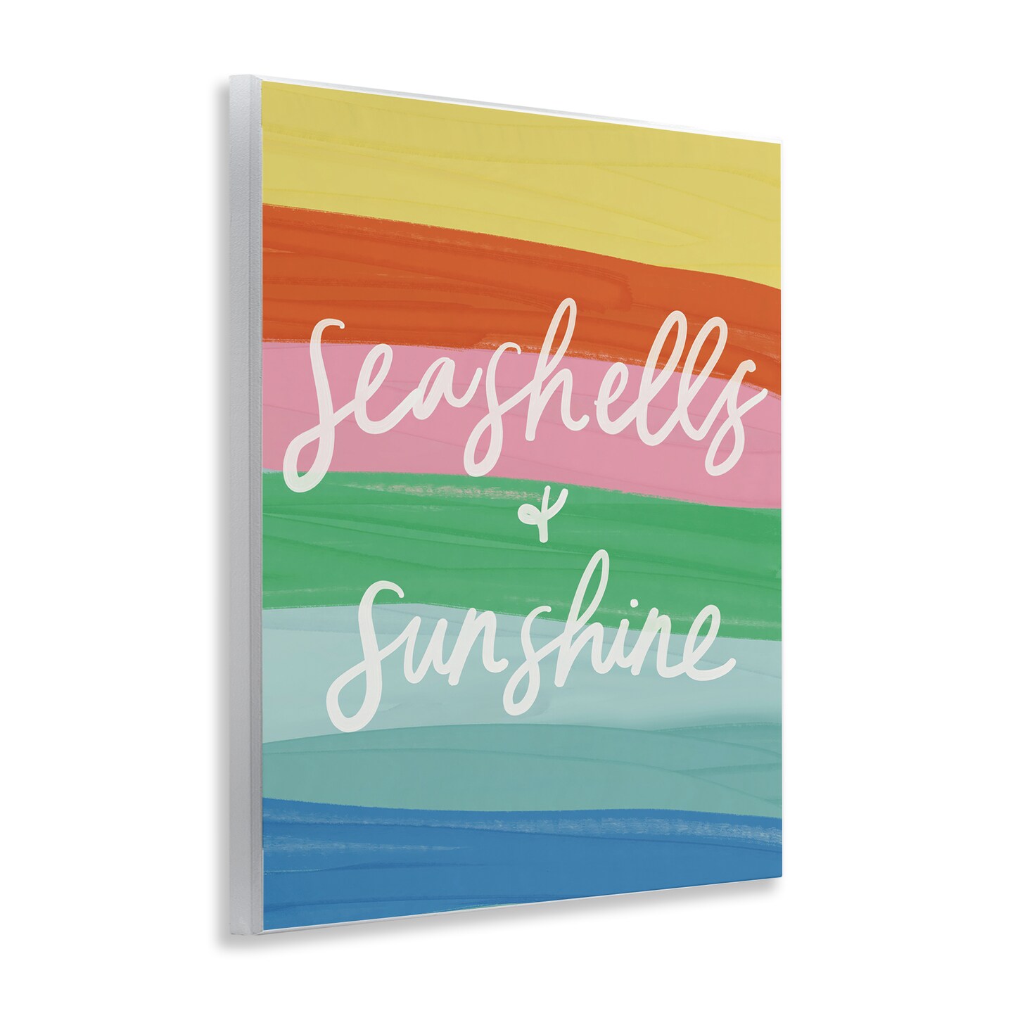 Stupell Industries Seashells &#x26; Sunshine on Rainbow Wall Plaque Art Design by Amanda Houston