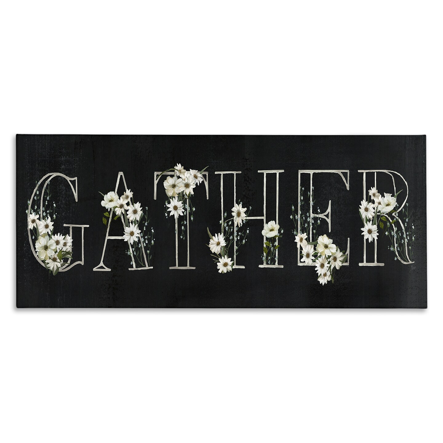 Stupell Industries Chalkboard &#x26; Floral Gather Canvas Wall Art Design by Nan