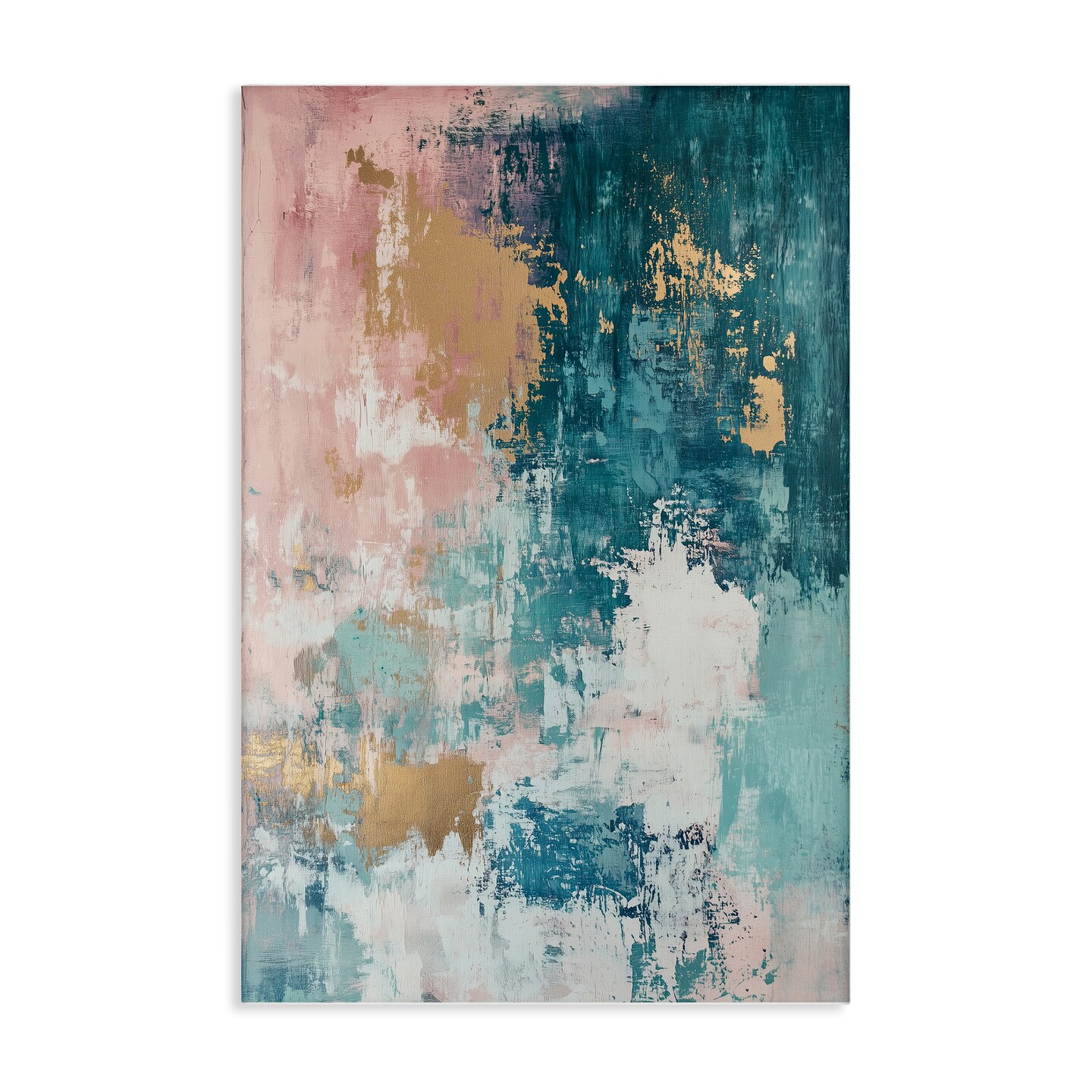 Stupell Industries Teal Green Gold Abstract Canvas Wall Art Design by Gina Kelly