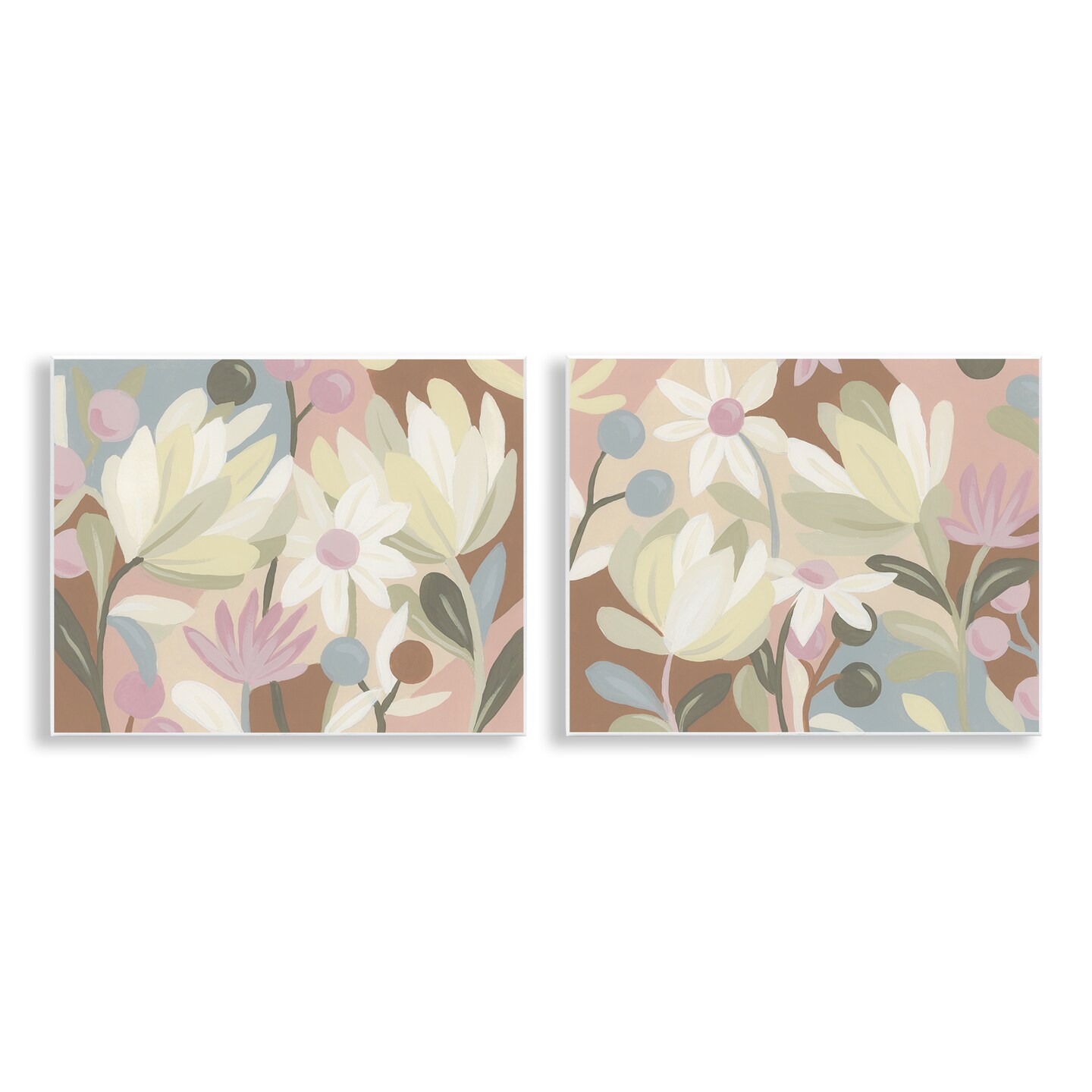 Stupell Industries Charming Muted Foliage 2pc Wall Plaque Art Set Design by June Erica Vess