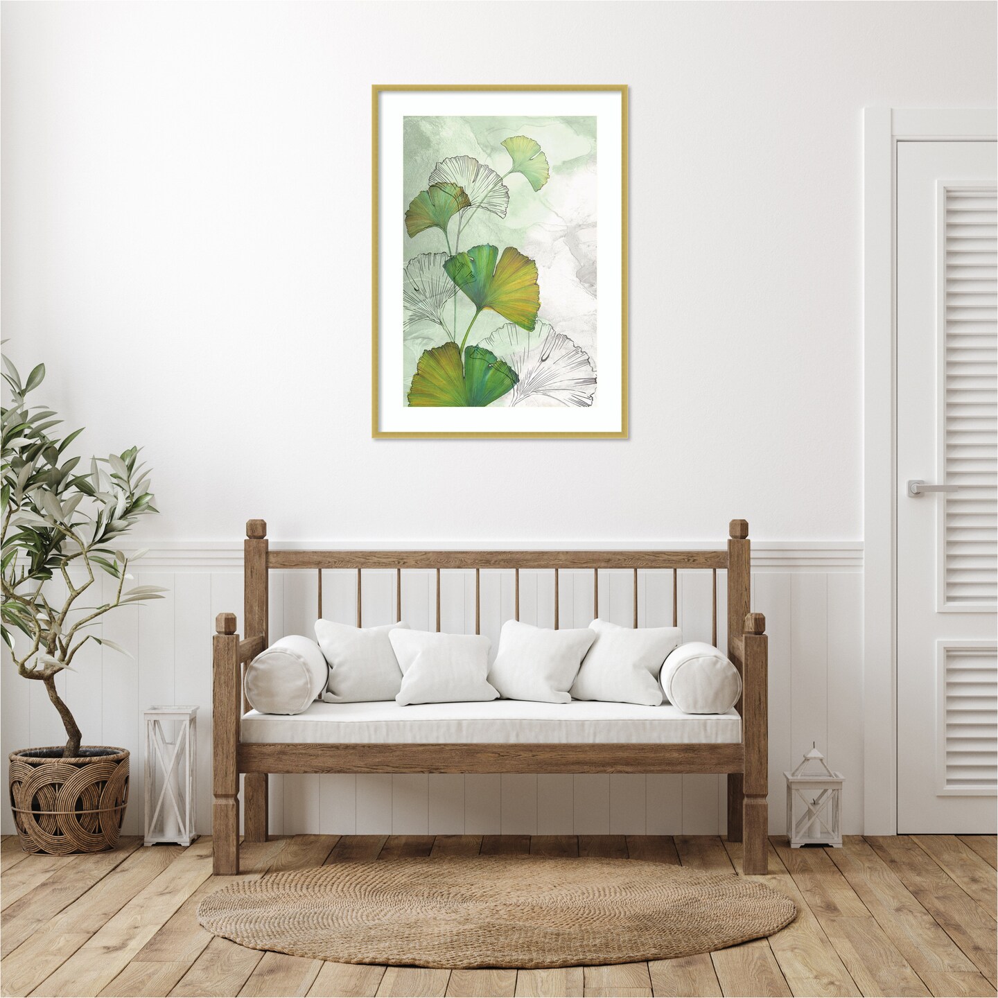 Ginkgo II by Eva Watts Wood Framed Wall Art Print