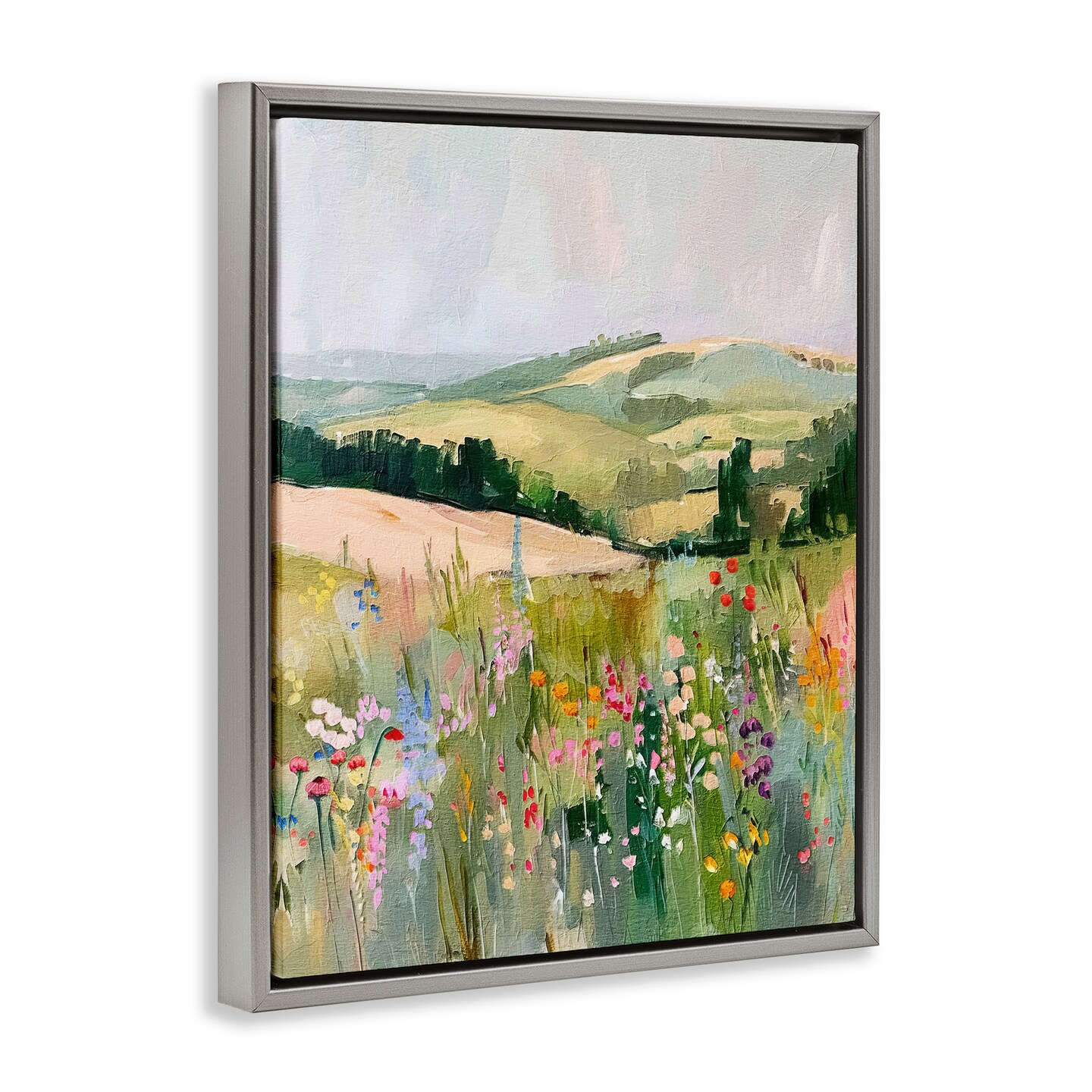 Stupell Industries Pastel Countryside Meadows Floater Framed Canvas Wall Art Design by RileyB