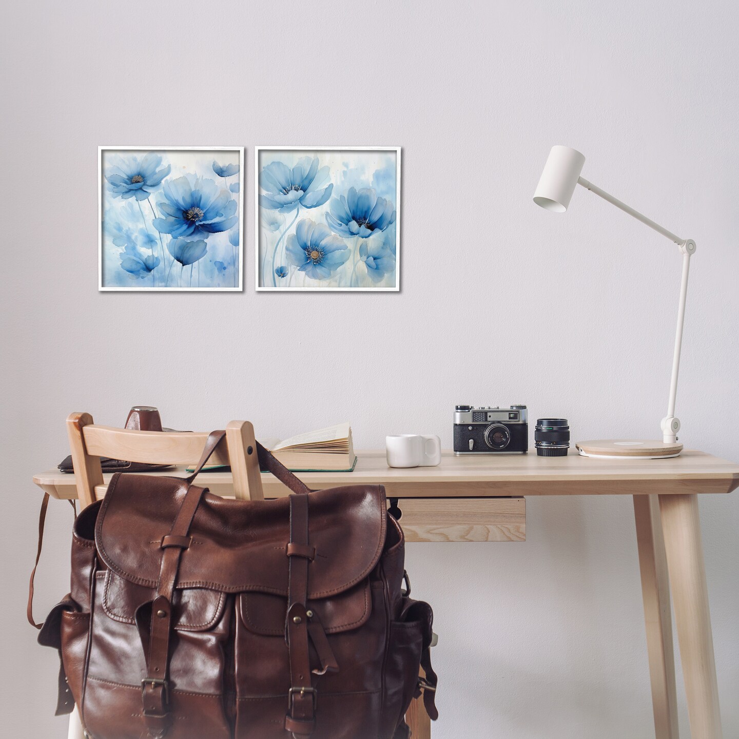 Stupell Industries Saturated Blue Blossoms 2pc Framed Giclee Wall Art Set Design by Irena Orlov