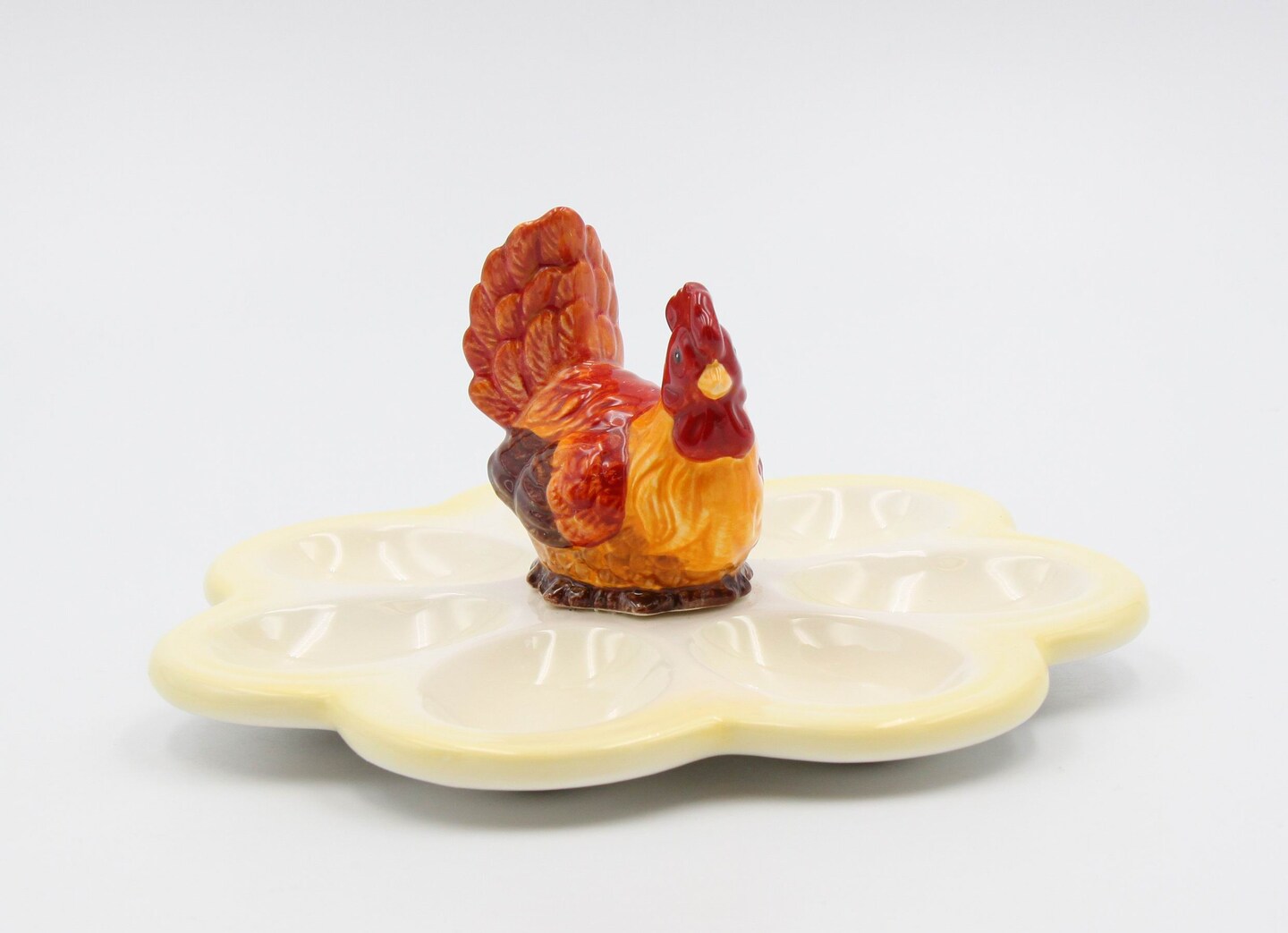 Ceramic Rooster Yellow Egg Dish, Home D&#xE9;cor, Gift for Her, Gift for Mom, Kitchen D&#xE9;cor, Farmhouse D&#xE9;cor, Fall Decor