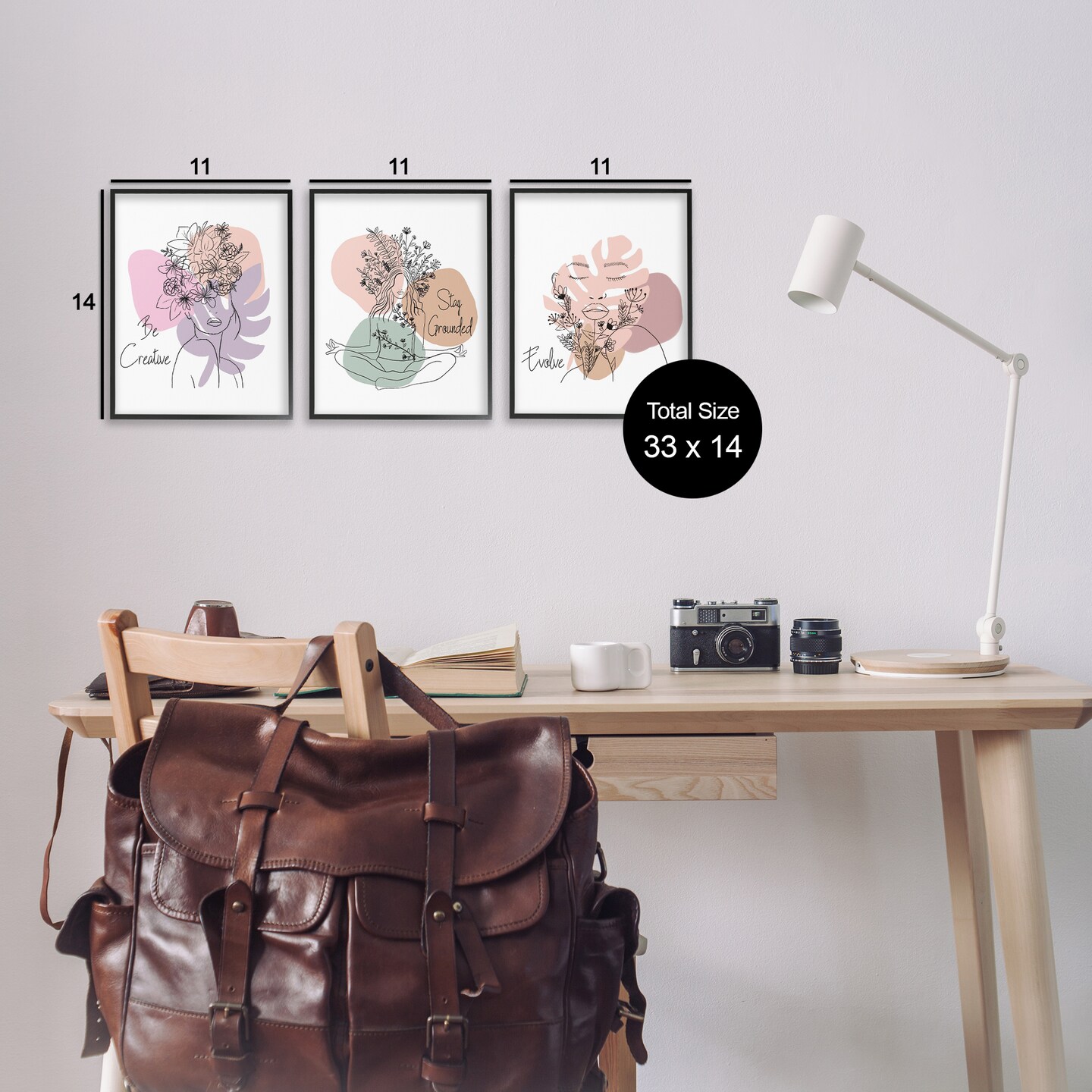 Stupell Industries Creative Inspirational Phrases 3pc Framed Giclee Wall Art Set Design by Chen Alyesh