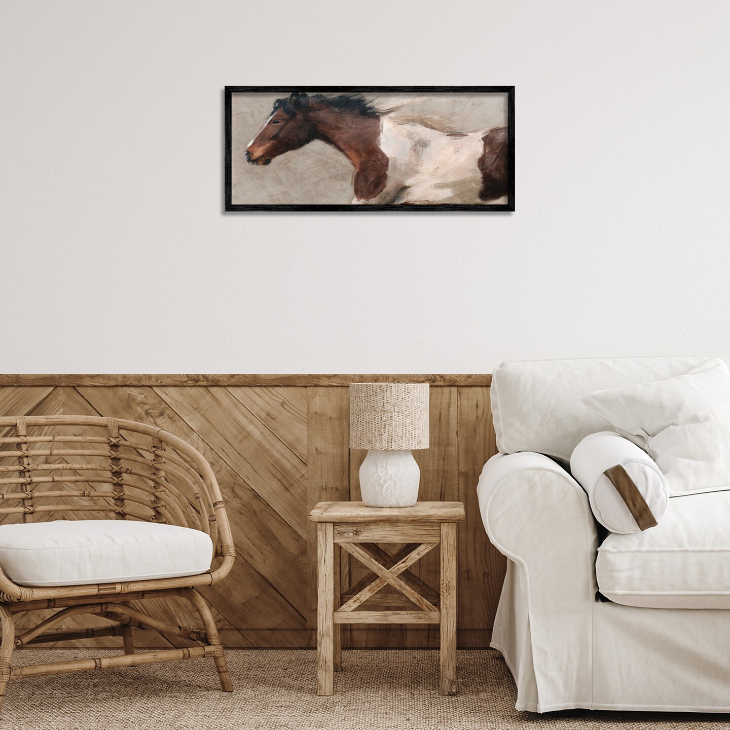 Stupell Industries Dashing Brown Horse Framed Giclee Wall Art Design by Nina Blue