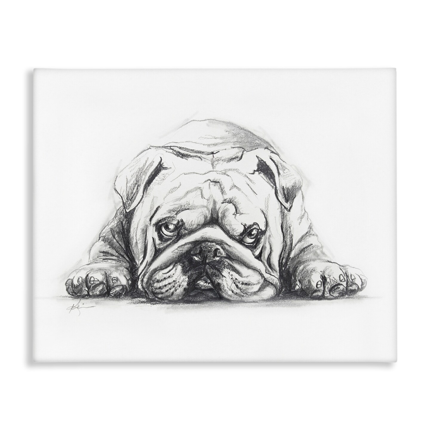 Stupell Industries Bulldog Puppy Naptime Canvas Wall Art Design by Lindsay Kivi Fine Art
