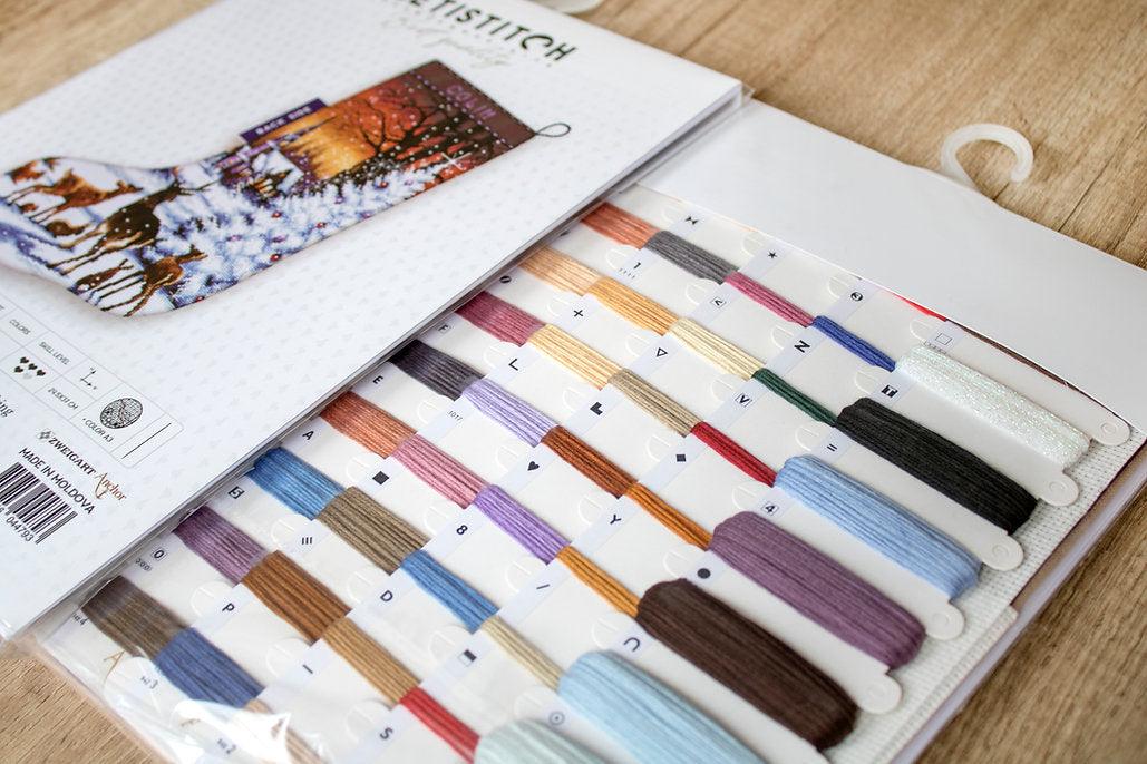 Christmas Wood Stocking LETI948 Counted Cross Stitch Kit