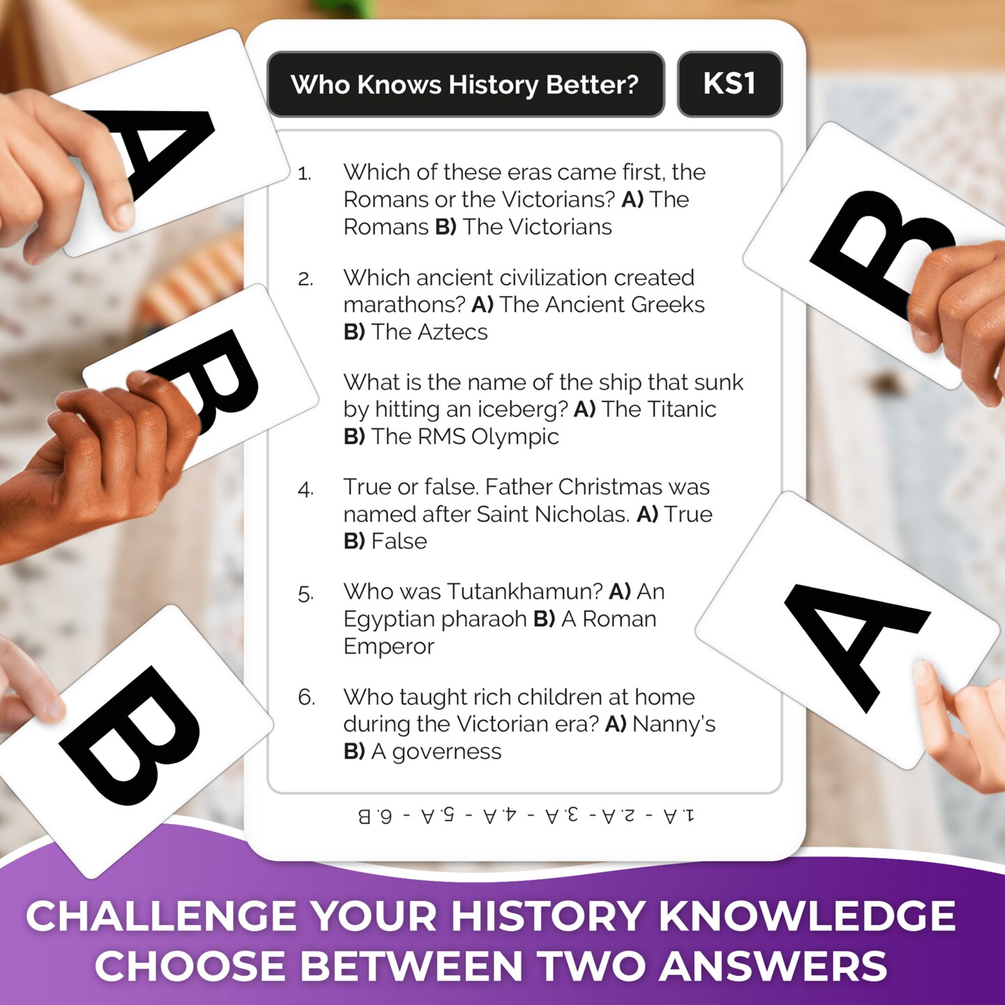QUOKKA History Trivia Family Game - Card Board Game for Kids Ages 8-12 &#x26; Adults - Educational Questions | Easy to Learn | Fast Paced - Fun Learning Quiz for Road Trip