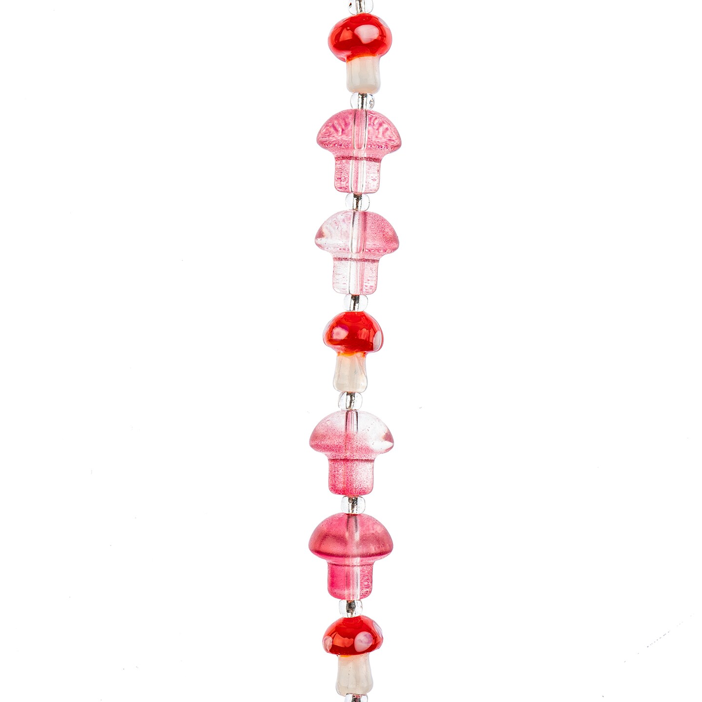 Crystal Lane DIY Glass Garden 13x14mm Mushroom Bead Strand, 11pcs