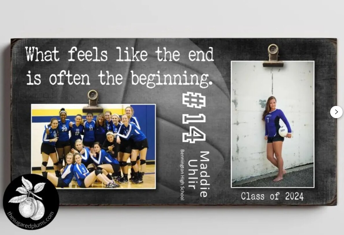 Personalized Senior Night VOLLEYBALL Picture Frame, Sports Team Gift