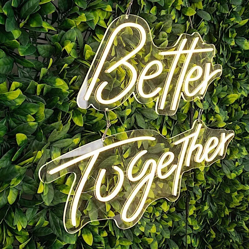 32&#x22; Warm White Better Together Sign LED Backdrop Hanging Wall Decor Party