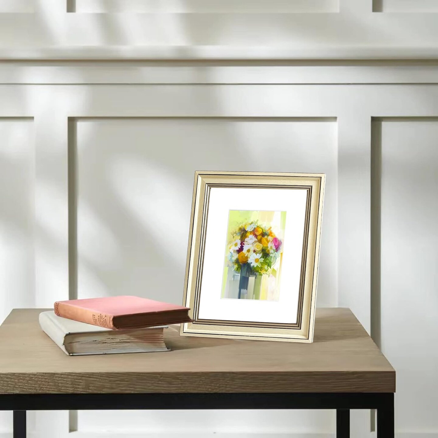 8x10 Picture Frame Set of 4, Rustic Farmhouse Picture Frames for Table or Wall Hanging