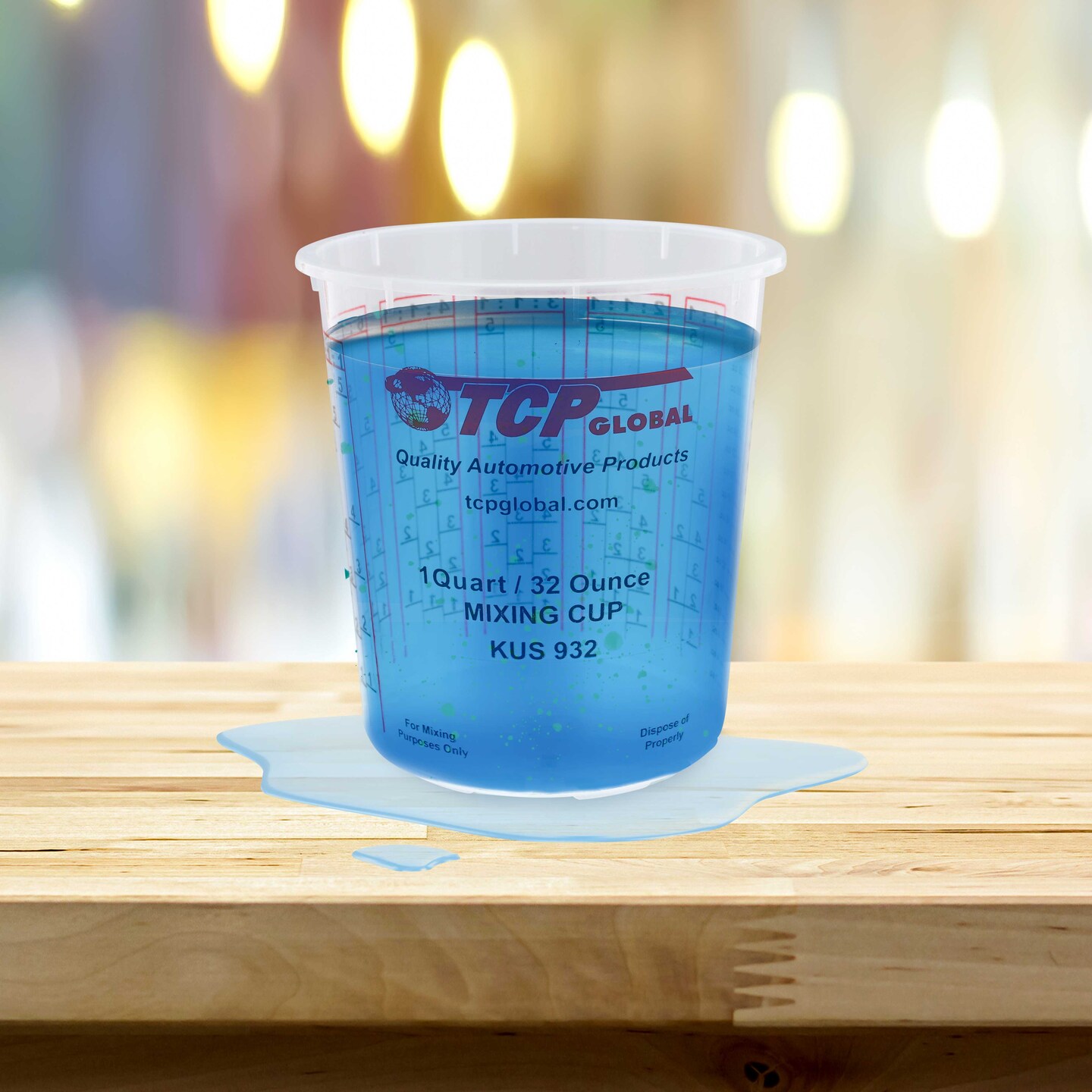 Paint Mixing Cups Plastic Measuring Cup Epoxy Resin, Disposable or Reusable, 32-Ounce (Quart) - Pack of 36 - Graduated, Mixing Ratios, Automotive Painting Acrylic Art Crafts