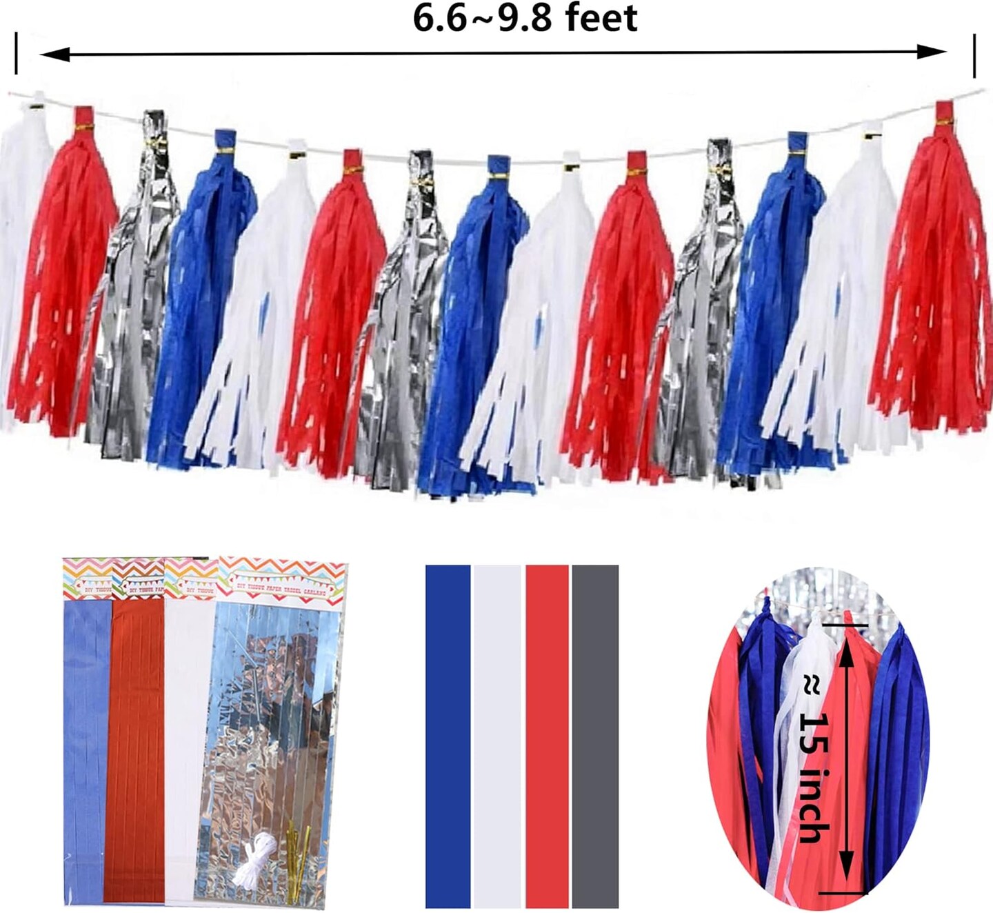 20 pcs DIY Paper Tinsel Foil Tassel Party Garland