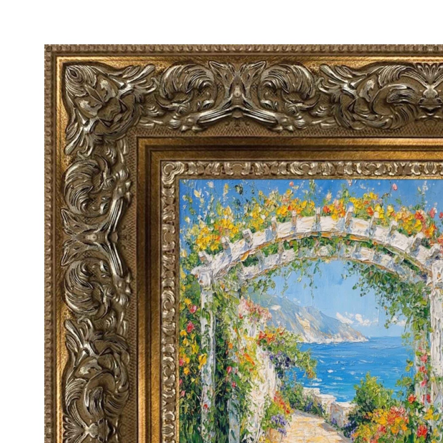 Wide Italian Baroque Antique Silver Picture Frame-5 inch Wide 16x20 frame