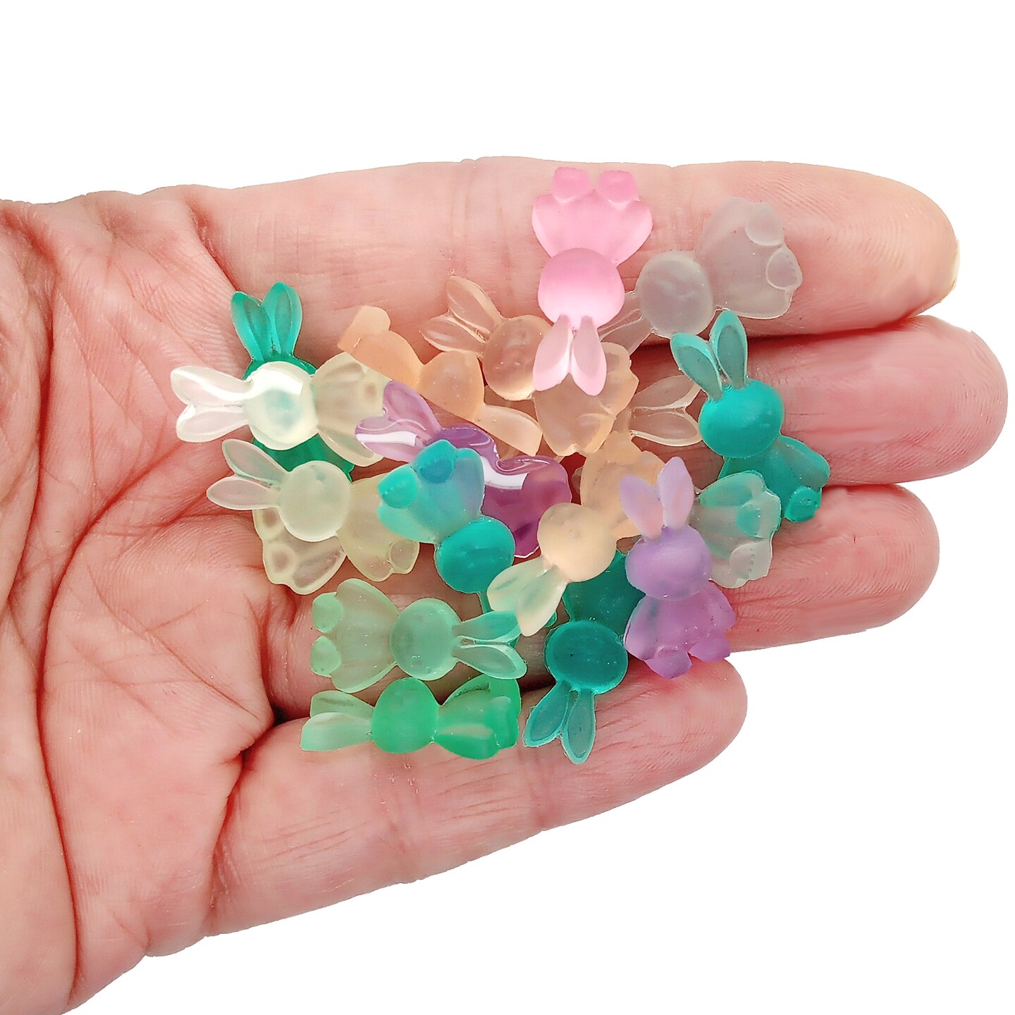 Tiny Rabbit Resin Cabochons, 40 pcs, Pastel Colors, Adorabilities