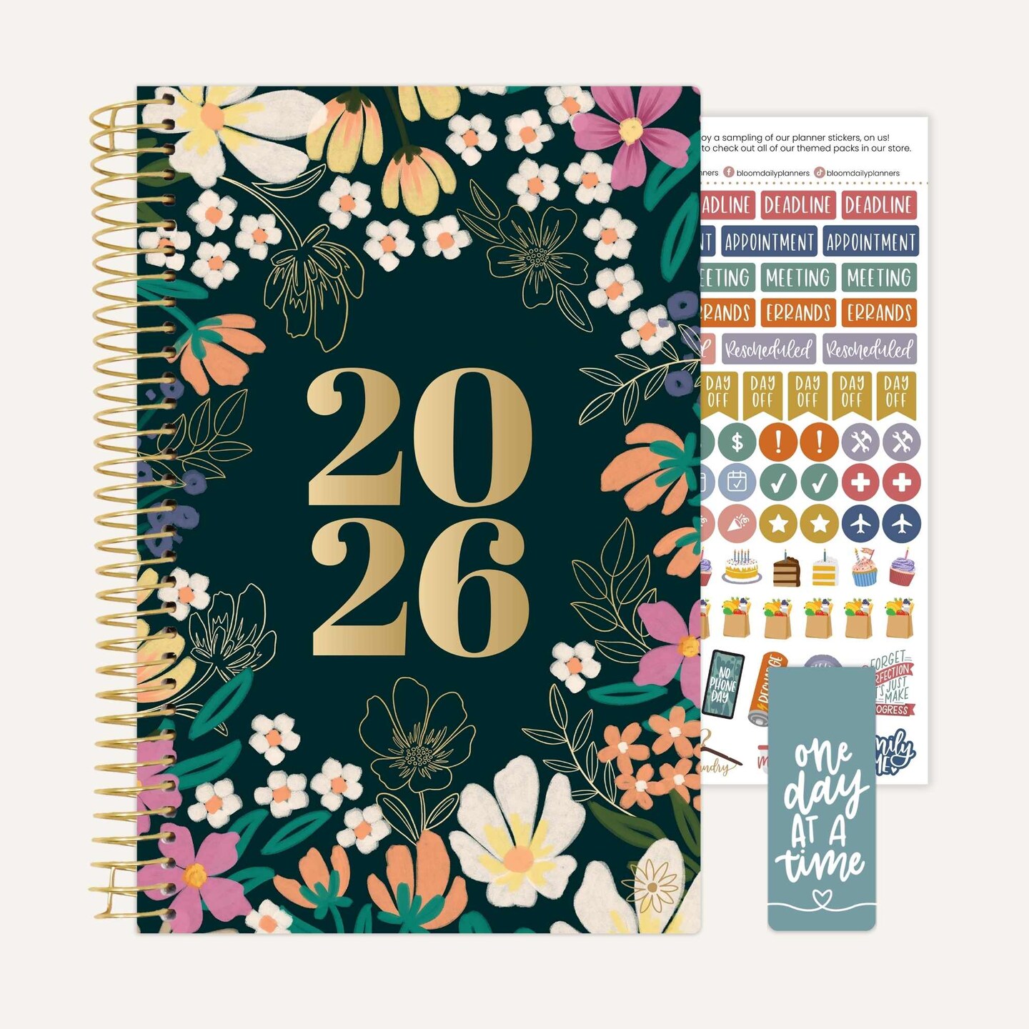 bloom daily planners 2026 Soft Cover Weekly & Monthly Planner, 5.5" x 8.25", Blooming Wildly