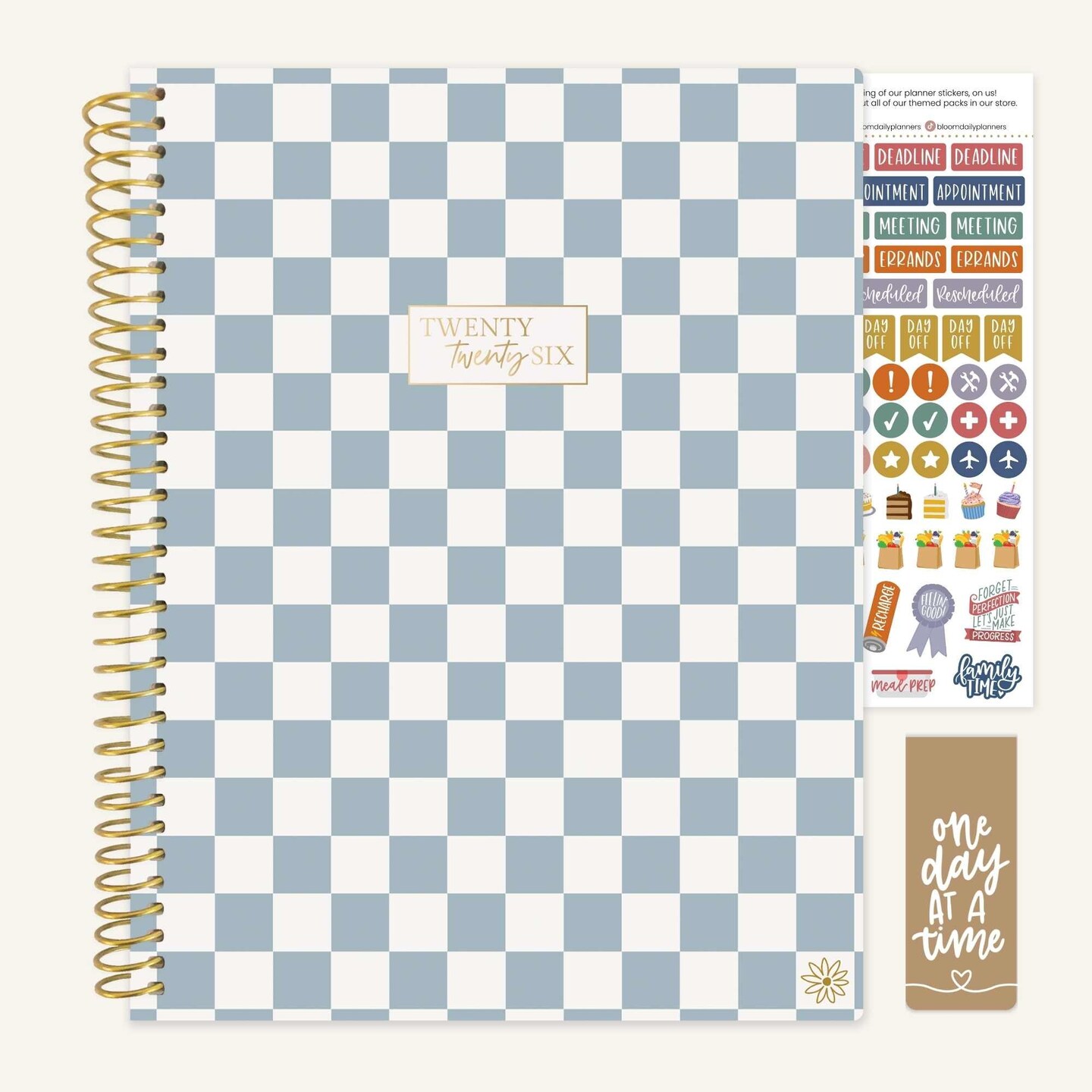 bloom daily planners 2026 Soft Cover Weekly & Monthly Planner, 8.5" x 11", Checkered