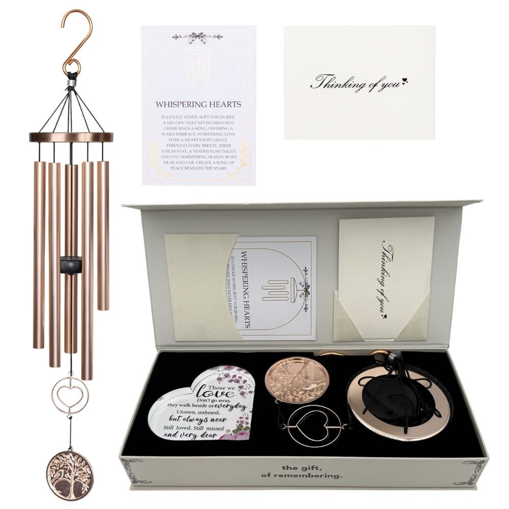 Gift Bundle - Whispering Hearts Memorial Wind Chimes - Sympathy