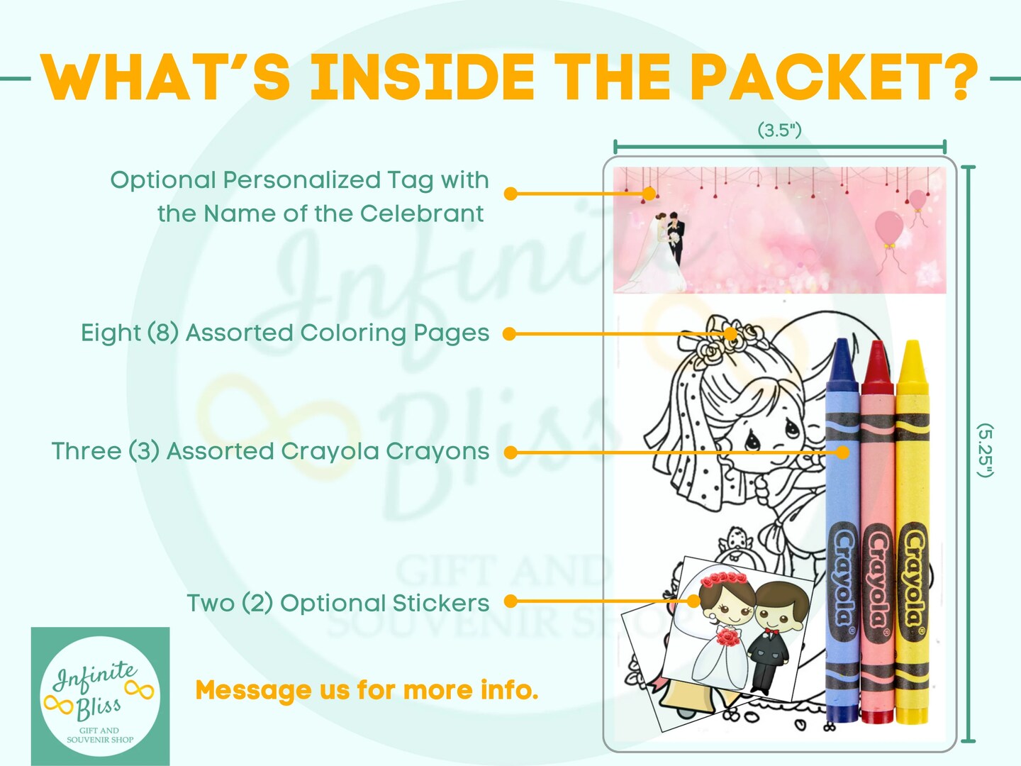 Wedding Coloring Packs | Wedding Coloring Pages | Wedding Party Favor | Just Married | Marriage | Crayola Crayons product 2