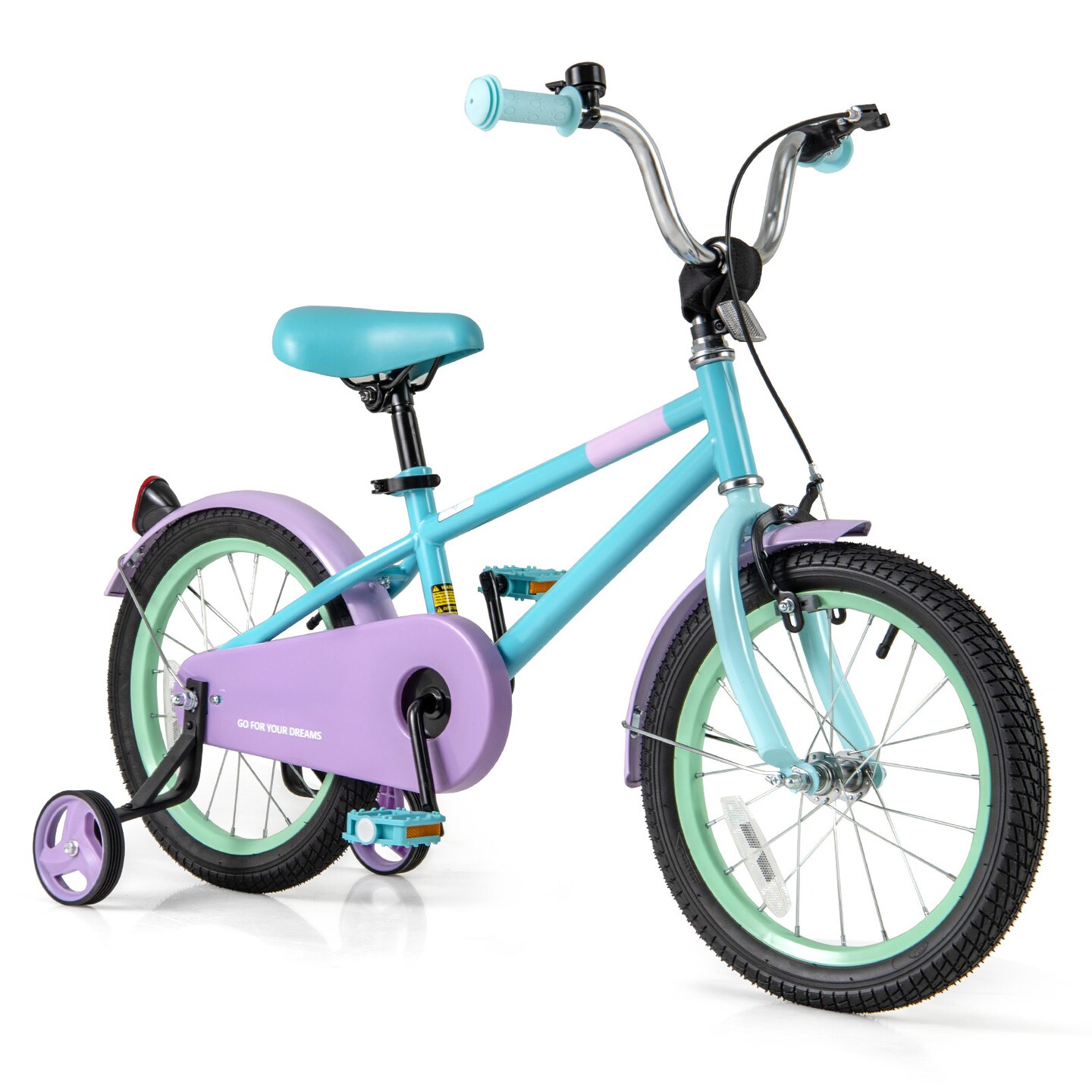 Purple Kids Bike with Adjustable Handlebar and Saddle for Comfortable Riding