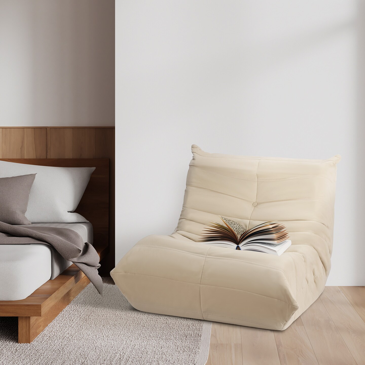 Memory Foam Tufted Lazy Caterpillar Sofa For Reading Room, Game Room, Living Room, Bedroom, Apartment, Lounge, Office