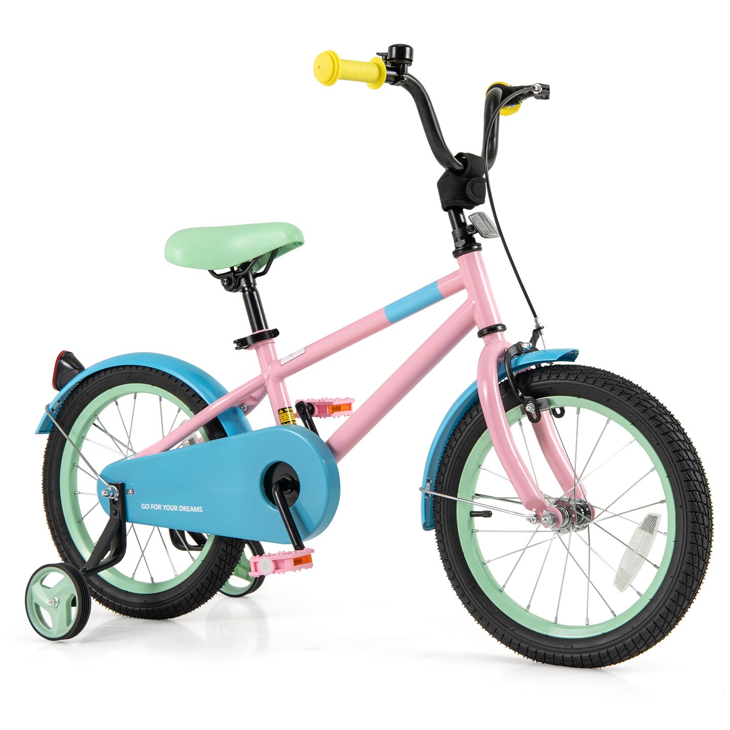 Pink Kids Bike with Adjustable Handlebar and Saddle for Comfortable Riding