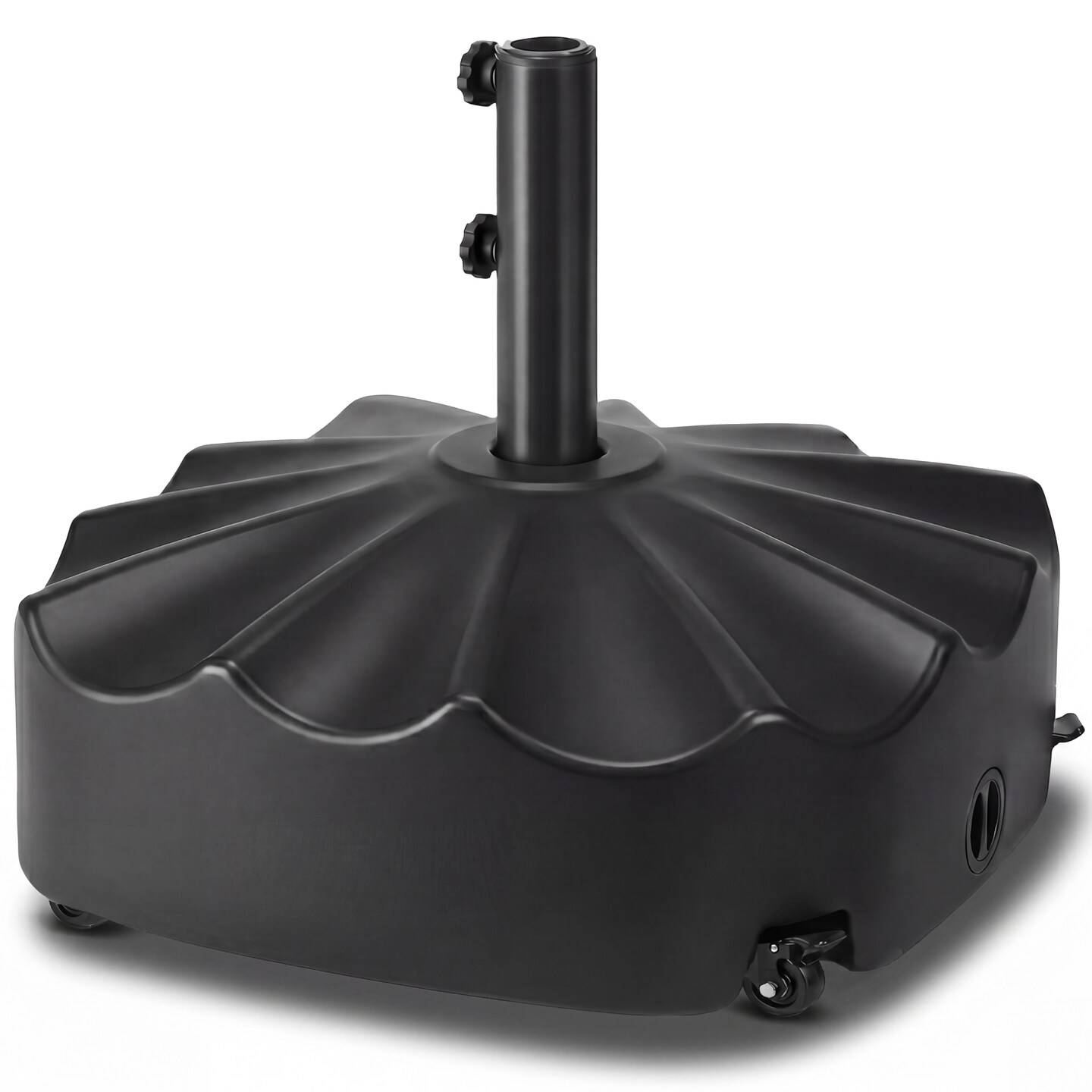 best patio umbrella base with wheels Business & Pleasure Co. The Wheel Set lock it down Outdoor Fillable Umbrella Base with