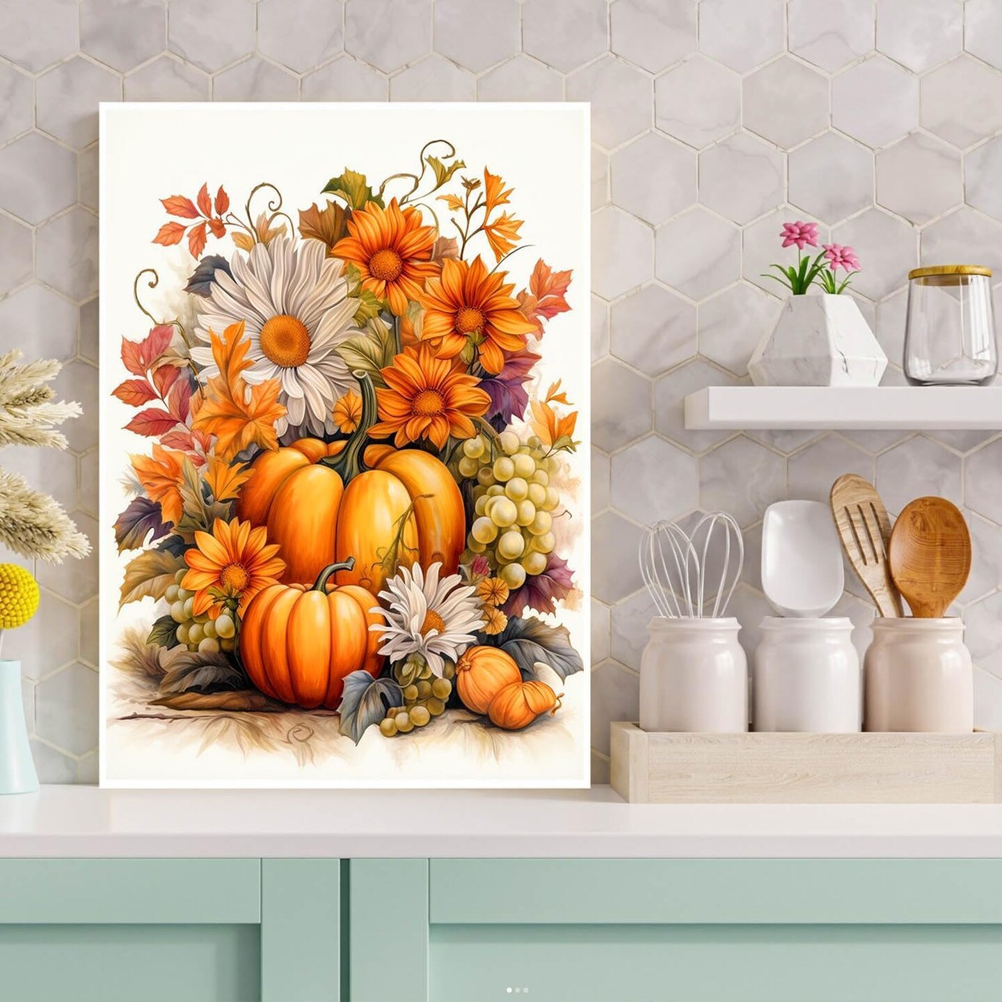 Autumn Pumpkin Diamond Painting Kit for Adults & Beginners – 5D