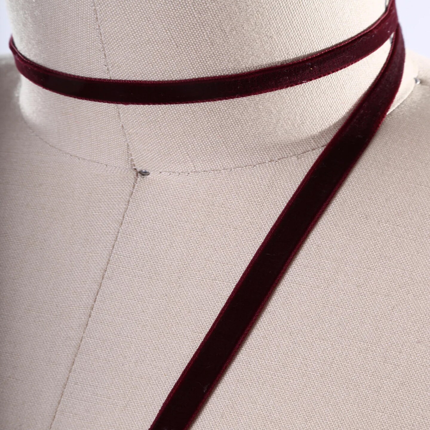 1 Yard Burgundy Velvet Ribbon Trim 3/8" Single Faced Soft Non-Stretch Tape