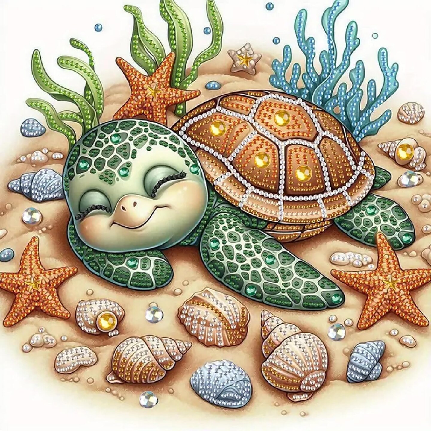 Sea Turtle Diamond Art Kit for Adults – 5D Special Shape DIY Diamond Painting for Beginners, Full Drill Diamond Dots Rhinestone Gem Picture Craft, Handmade Gift & Home Wall Decoration, 12x12 Inch