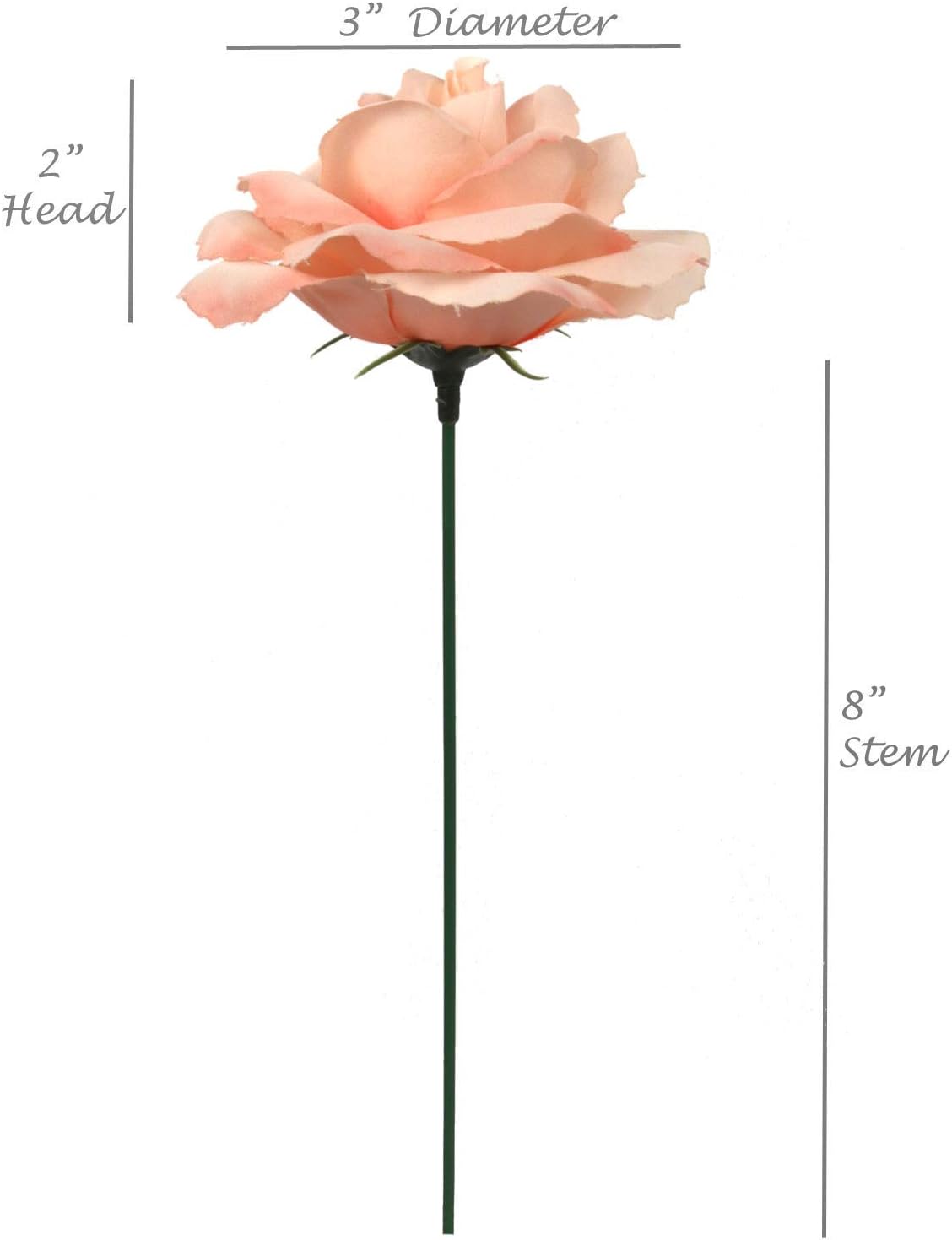 Box of 50: Blush Pink Rose Picks, Silk Blooms, Floral Picks (8"L X 3"W), Floral Home by Artificial Flowers