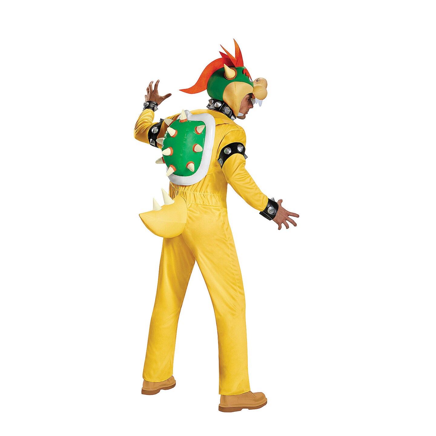 Adult Deluxe Super Mario Bowser Costume Yellow Inflatable Shell Jumpsuit XXL