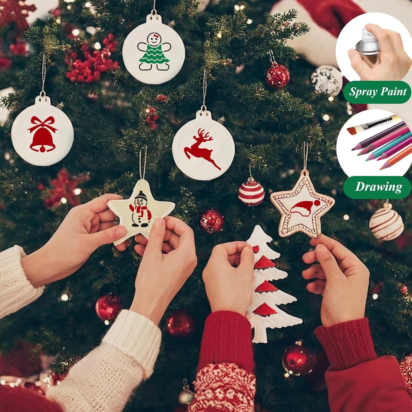 3 Inch - 64 Pcs Christmas Stencils for Painting(Christmas Stencils)