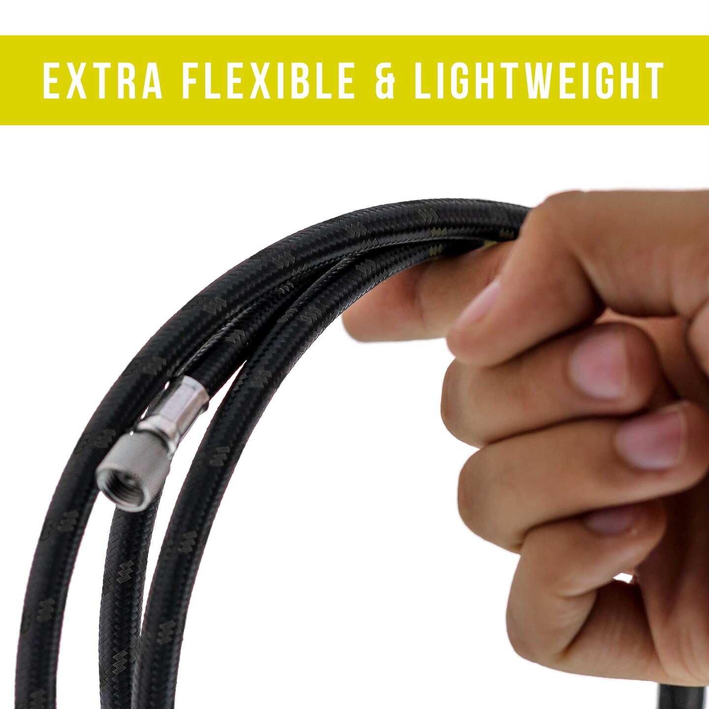 Premium 6 Foot Nylon Braided Airbrush Hose - Standard 1/8" and Non-Standard 1/4" BSP Adapter Fitting Connectors (Please note one end is 1/4" fitting and is not standard)