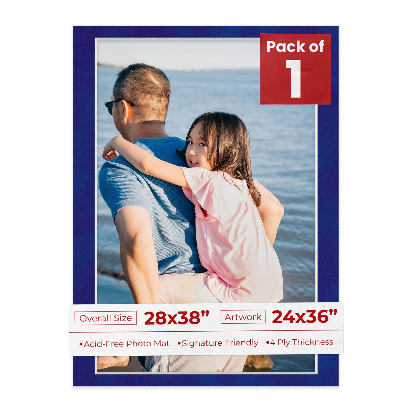 Royal Blue Suede Mat Board for 28x38 Frames - Fits 24x36 Photos, Color ...