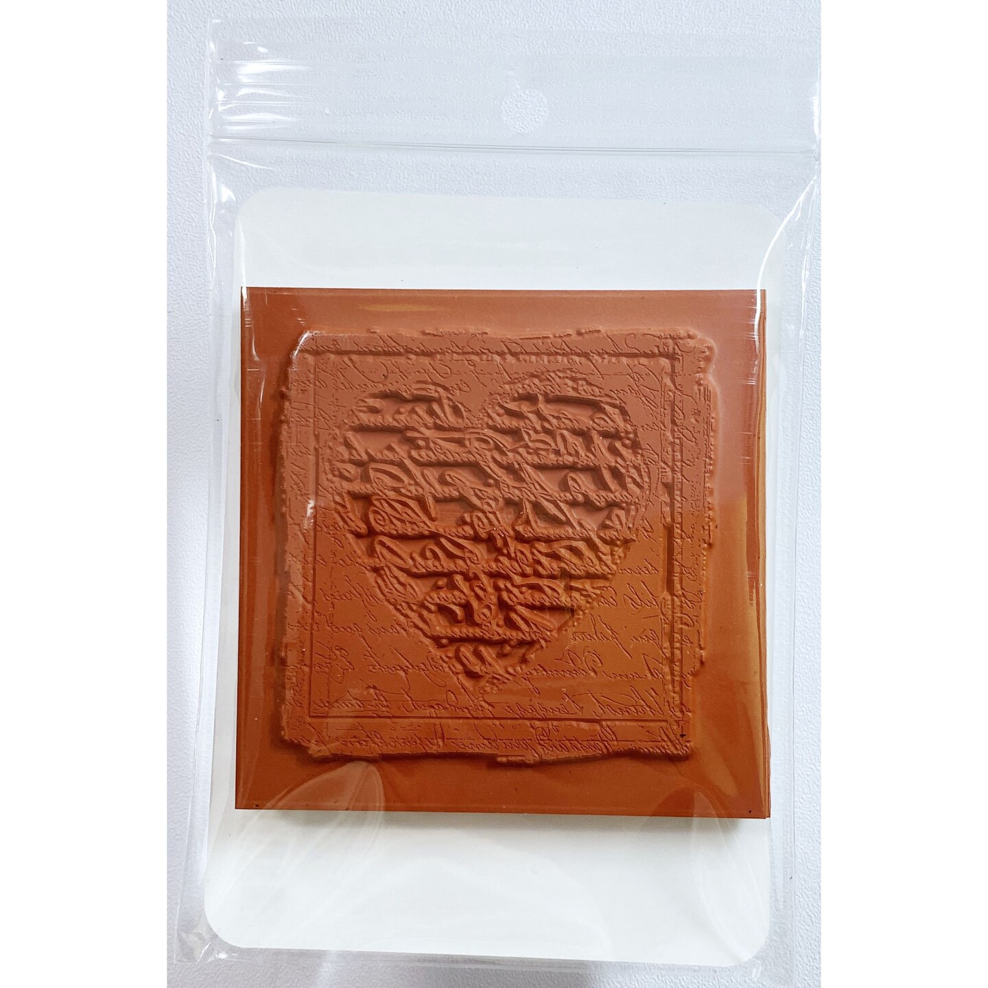 Deep Red Stamps Heart Script Rubber Cling Stamp