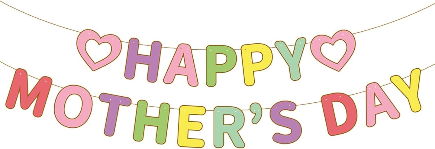 Happy Mother&#x2019;s Day Banner We Love Mom Day Garland