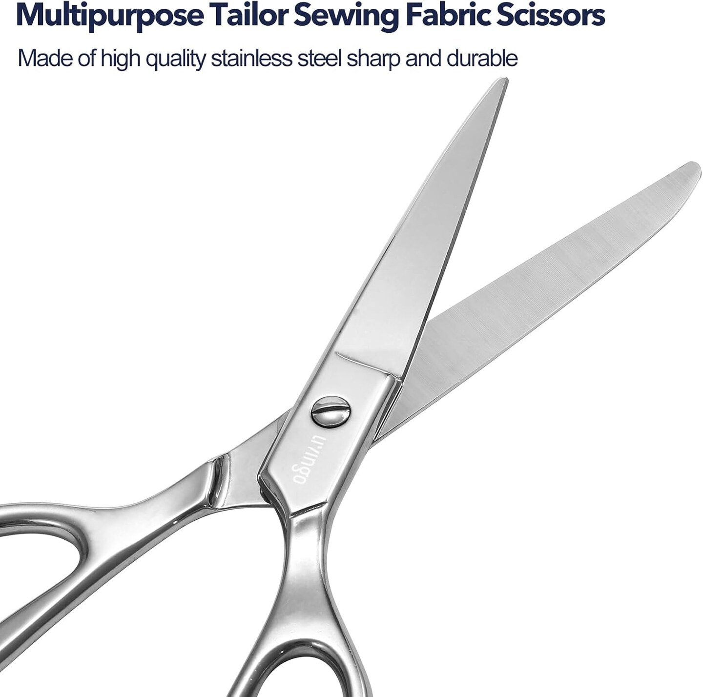 Tailor Fabric Sewing Scissors - 8&#x22; Professional Forged Stainless Steel Heavy Duty Metal Shears All Purpose, Crafting Ultra Sharp Scissors for Dressmaking Upholstery Cloth Leather and Felt