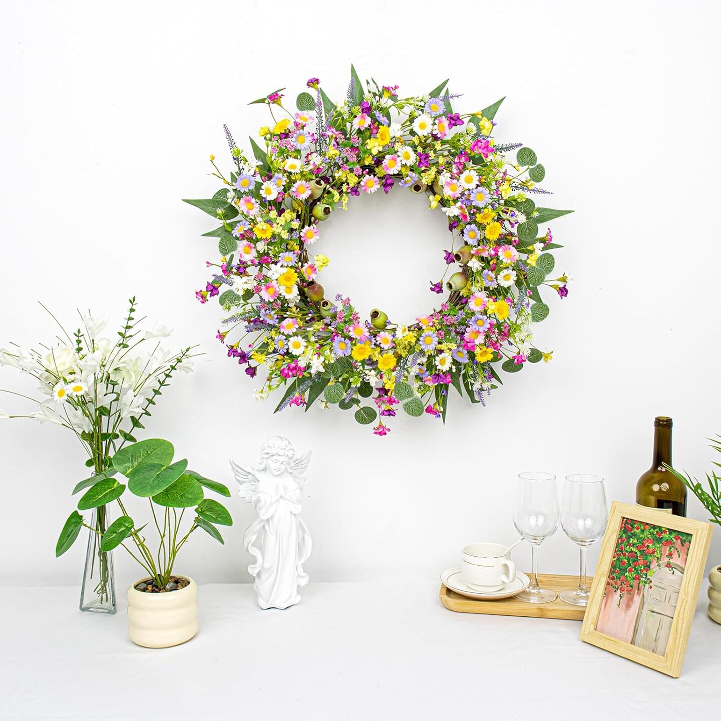 Spring Floral Wreath Summer Door Wreaths