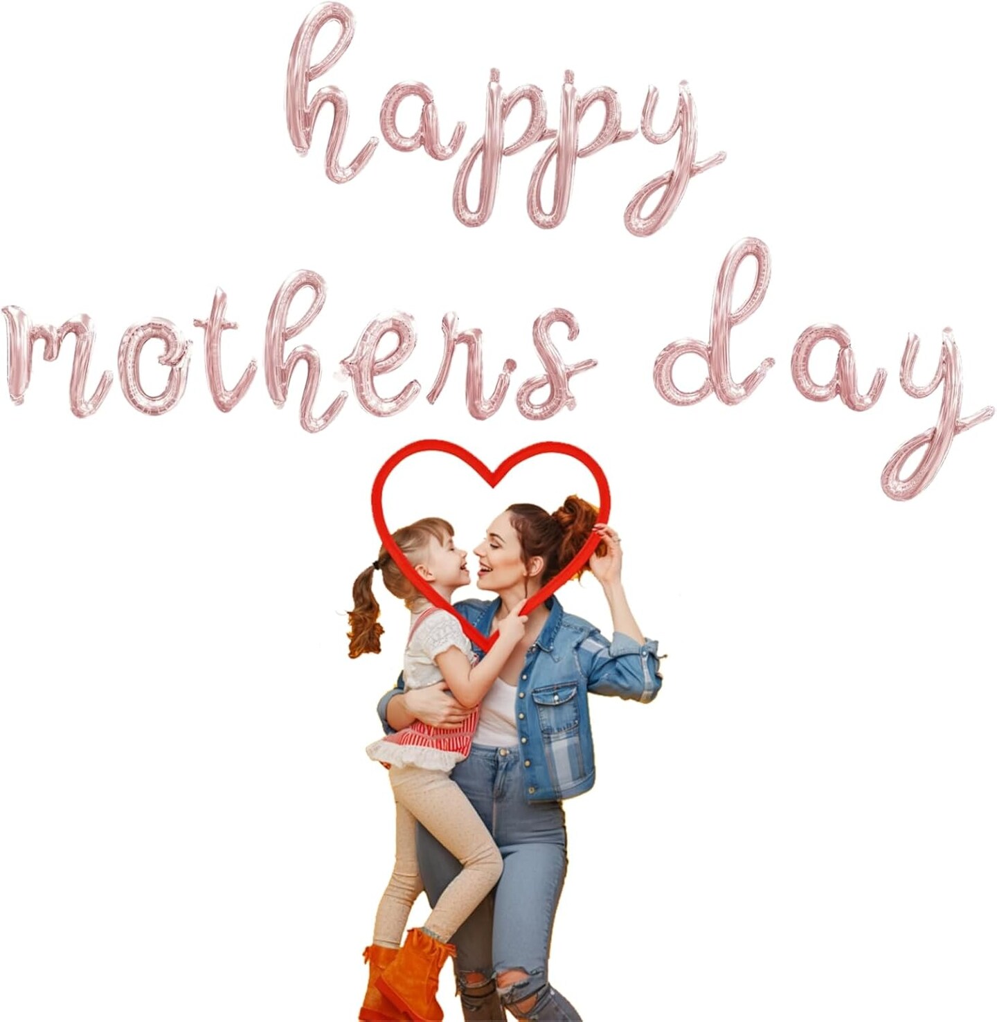 Happy Mother&#x2019;s Day Letter Balloons Kit Script Letter Balloon Decorations 18&#x201D; Letter Foil Balloon Set Happy Mother&#x27;s Day Best Mom Balloon Set Heart Shape Crown Set Decoration for Mother&#x27;s Day Family