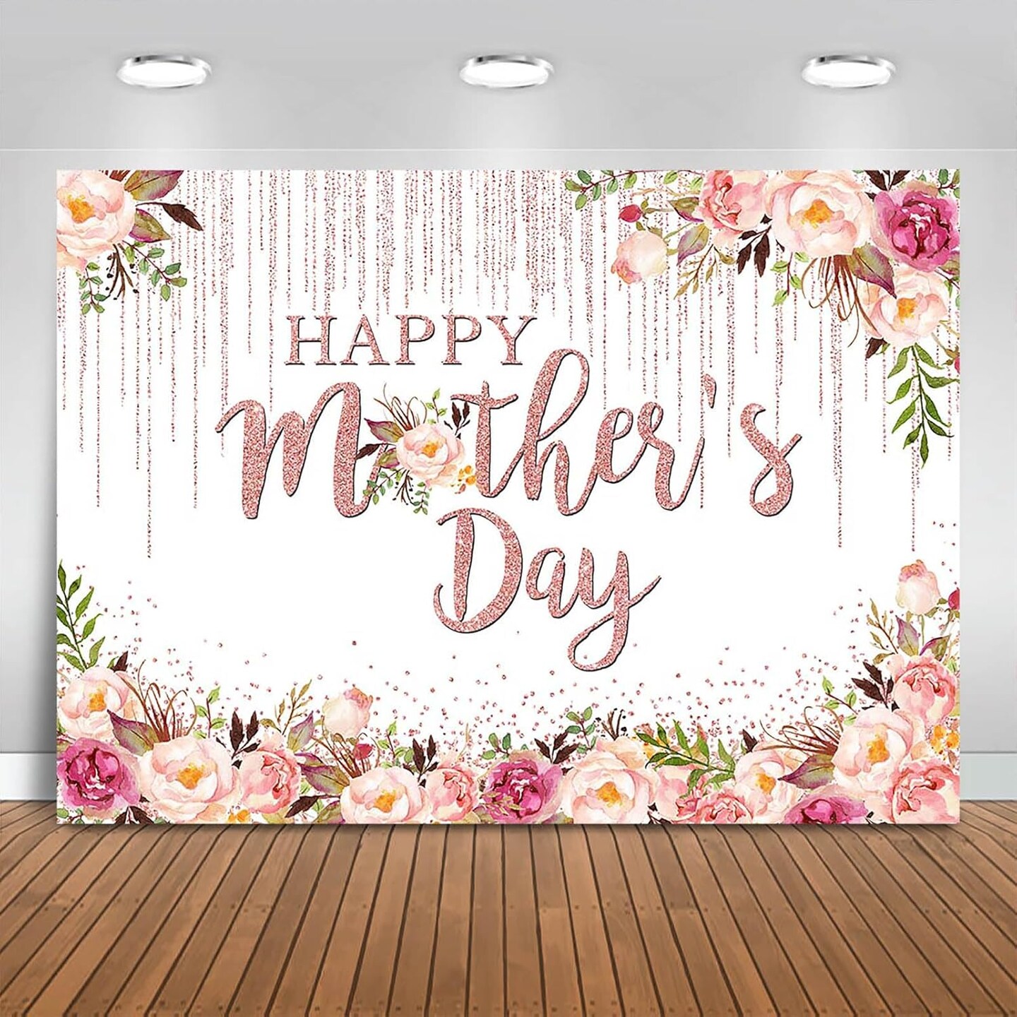 Happy Mother&#x27;s Day Backdrop 7x5ft Pink Floral