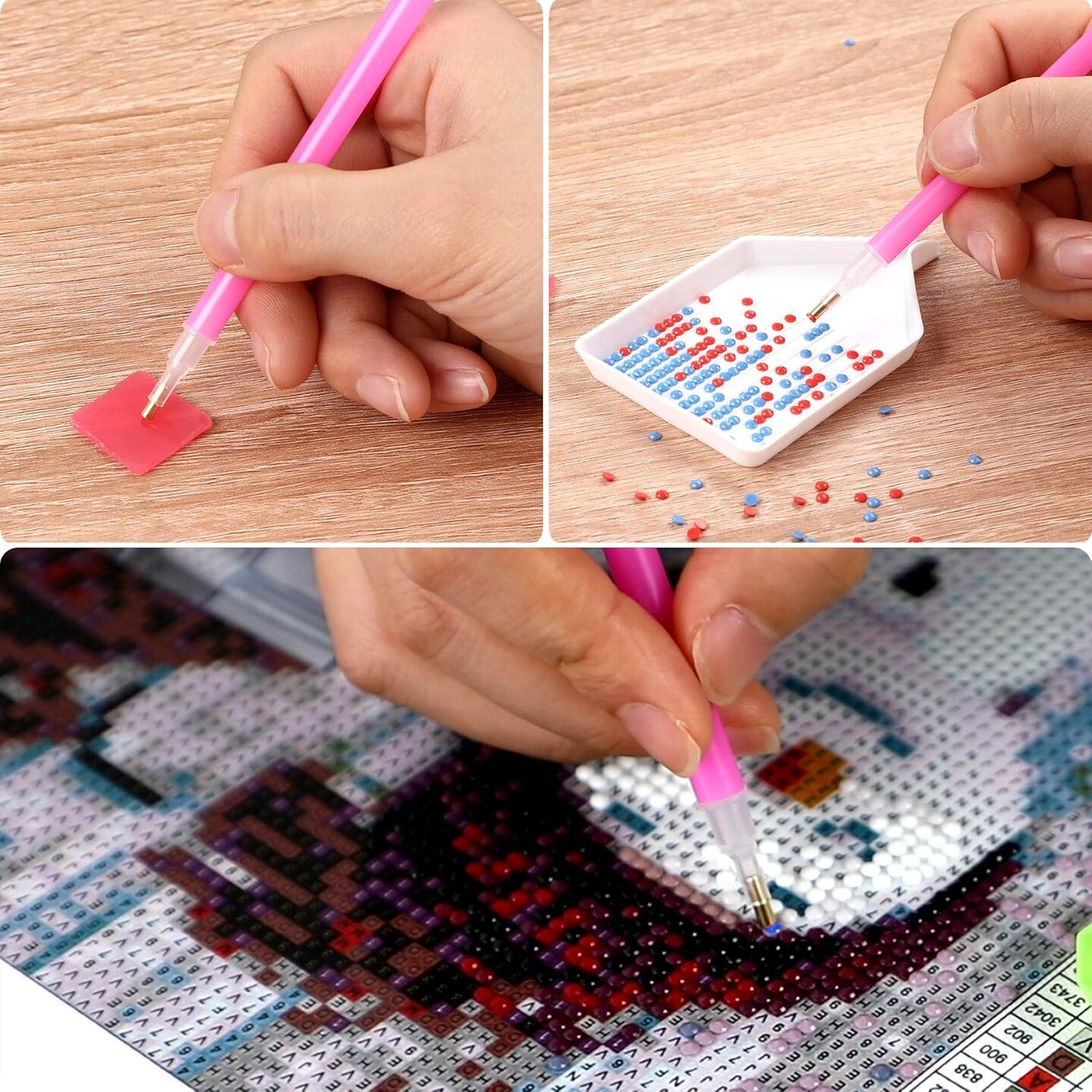 6PCS Plastic Diamond Art Painting Tools Bead Sorting Trays