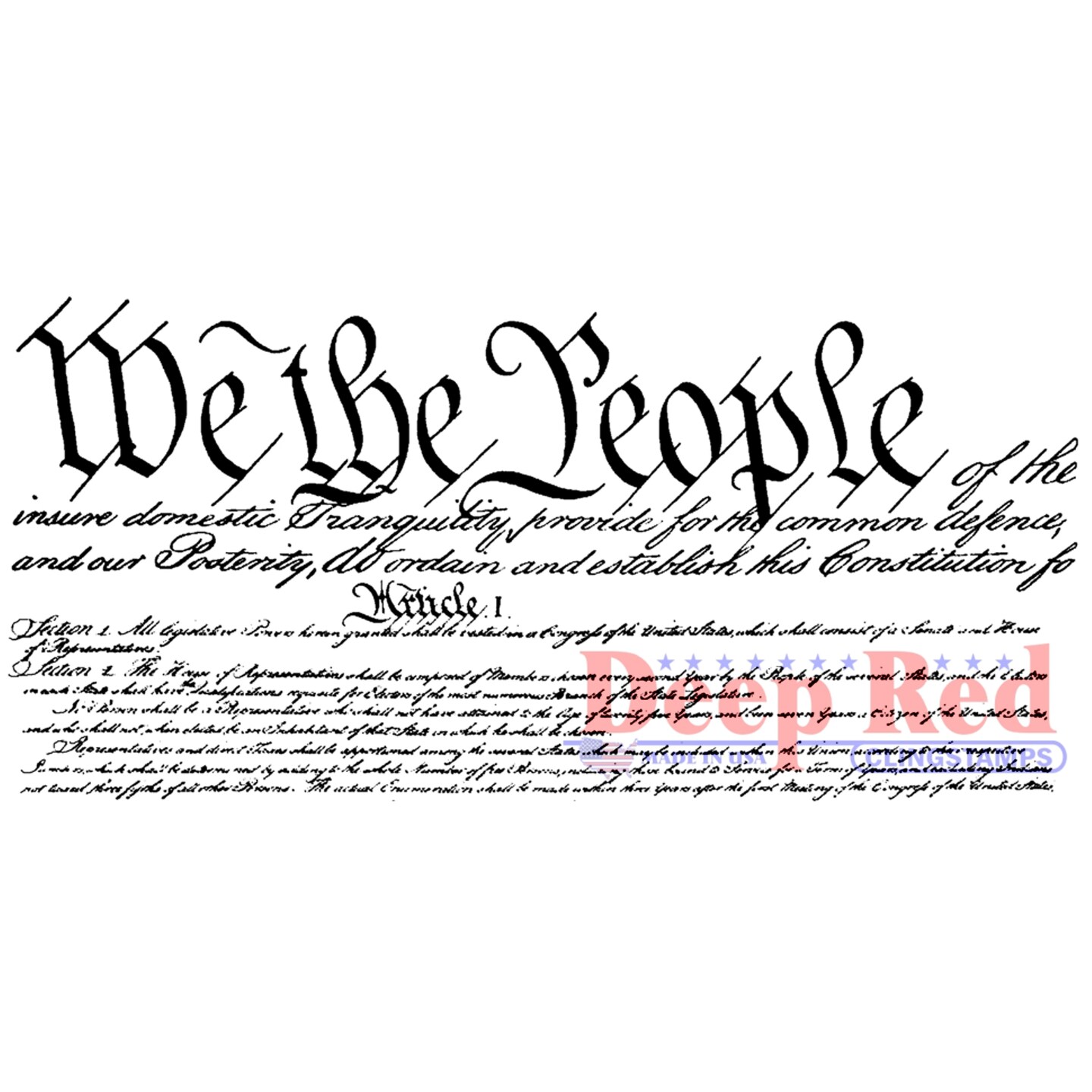 Deep Red Stamps We The People Rubber Cling Stamp