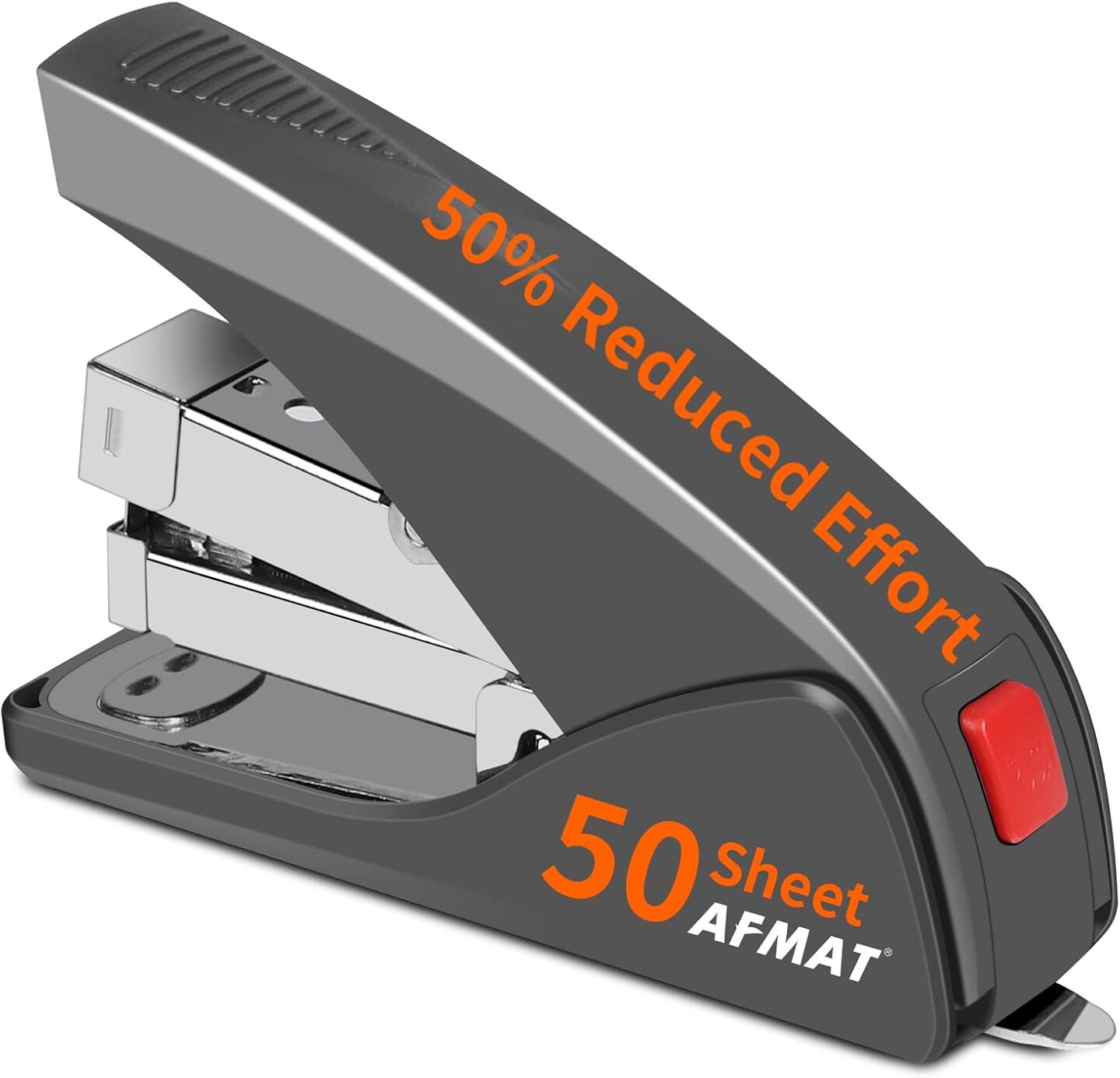 Stapler for Desk, 50 Sheets Effortless Stapler, Ergonomic Office Stapler, Low Force, One Touch Stapling Desk Stapler, Built-in Staple Remover, Portable &#x26; Space Save Size, Good for Home &#x26; Office