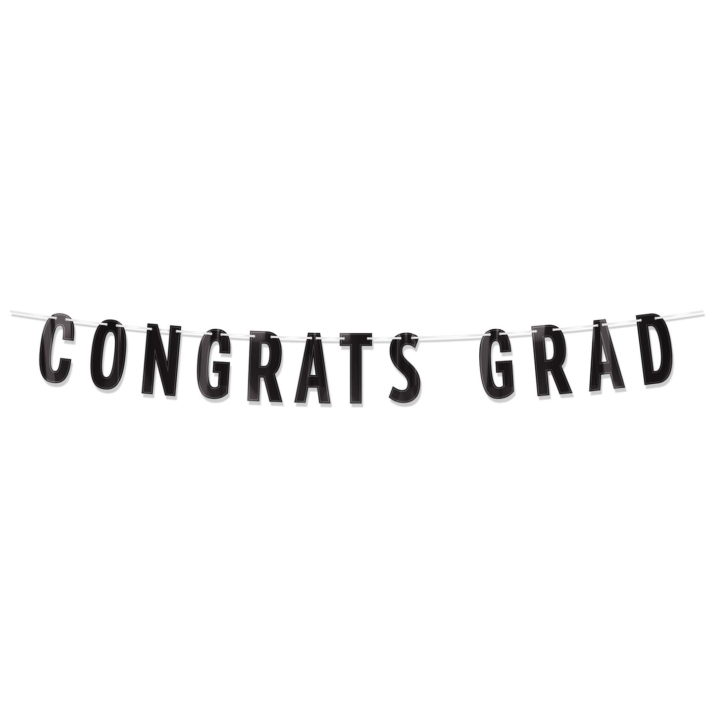 12 Pack Beistle Black Foil Congrats Grad Streamer